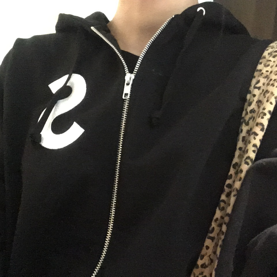 Supreme S Logo Zip Up Hooded Sweatshirt Black - 24FW 착용 스타일 - 3