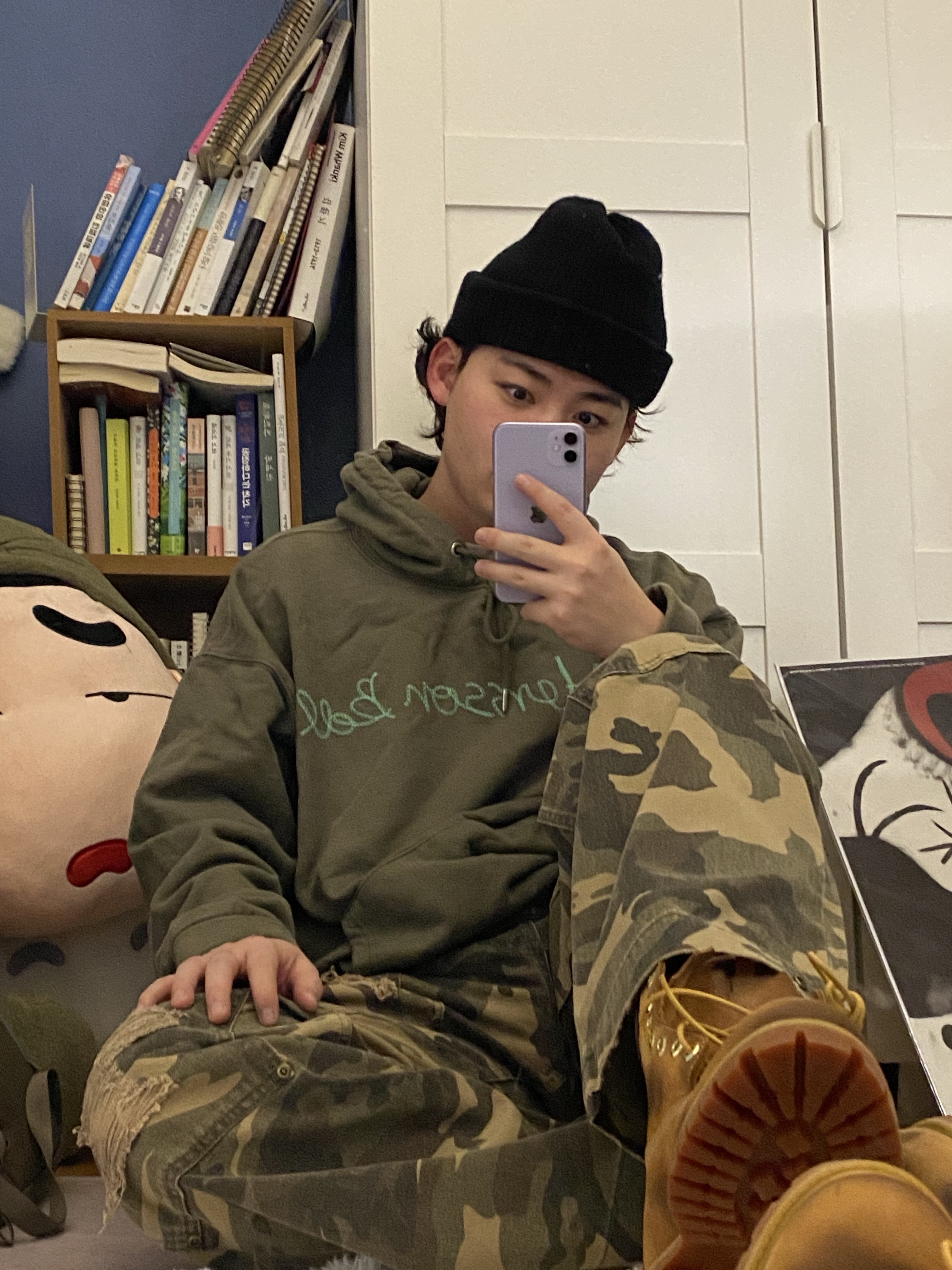 Timberland x Surgery 6 inch Boot Yellow - Wide, ETCE Double Knee Destroyed Pants Vintage Camo 착용 스타일 - 2