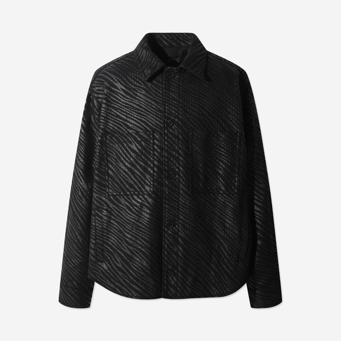 이로 카잘레 패턴 셔츠 자켓 블랙(Iro Mohair Stripe Knit Cardigan Pupple)