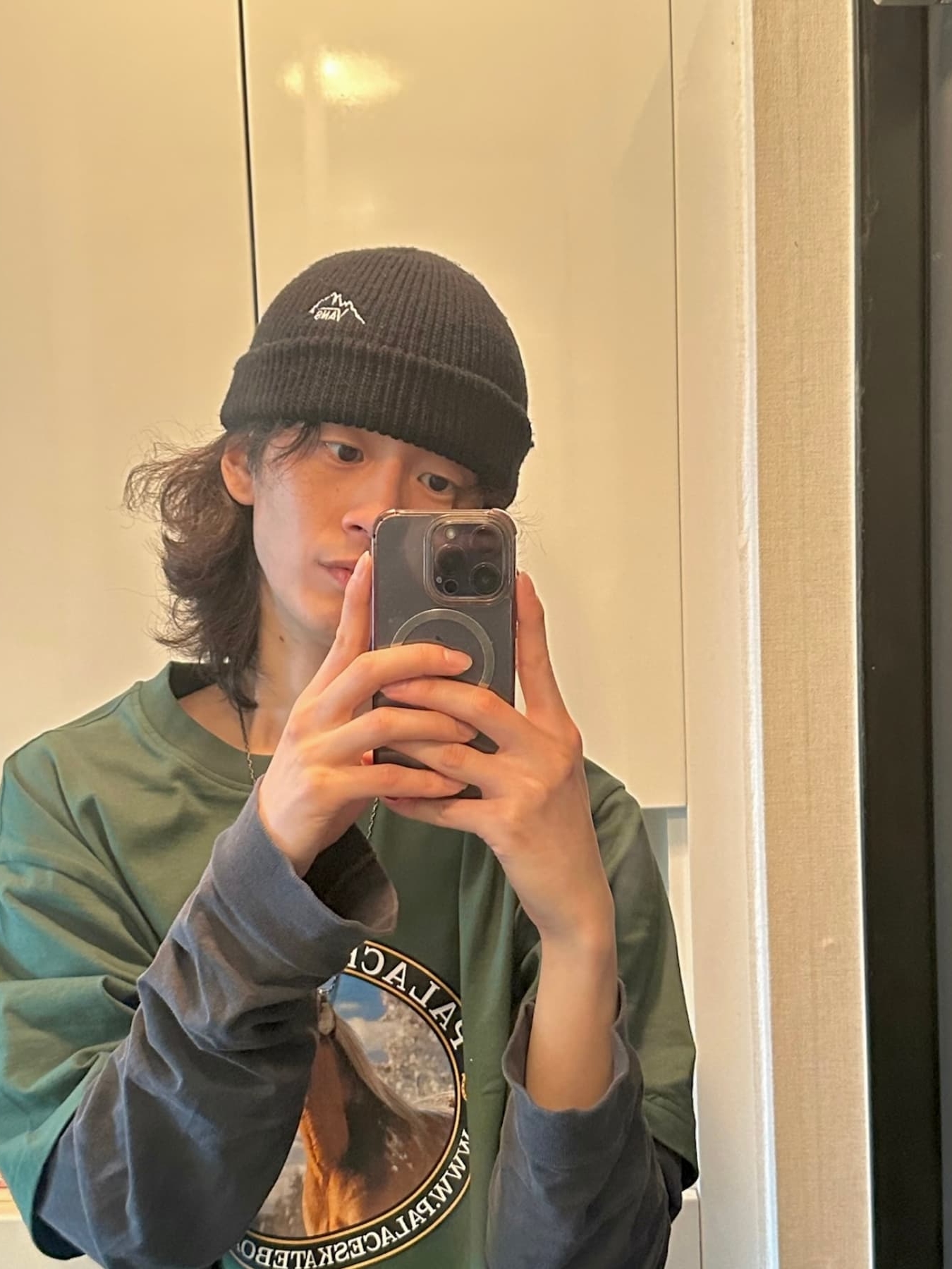 Palace Equestrian T-Shirt Racey Green - 24FW 착용 스타일
