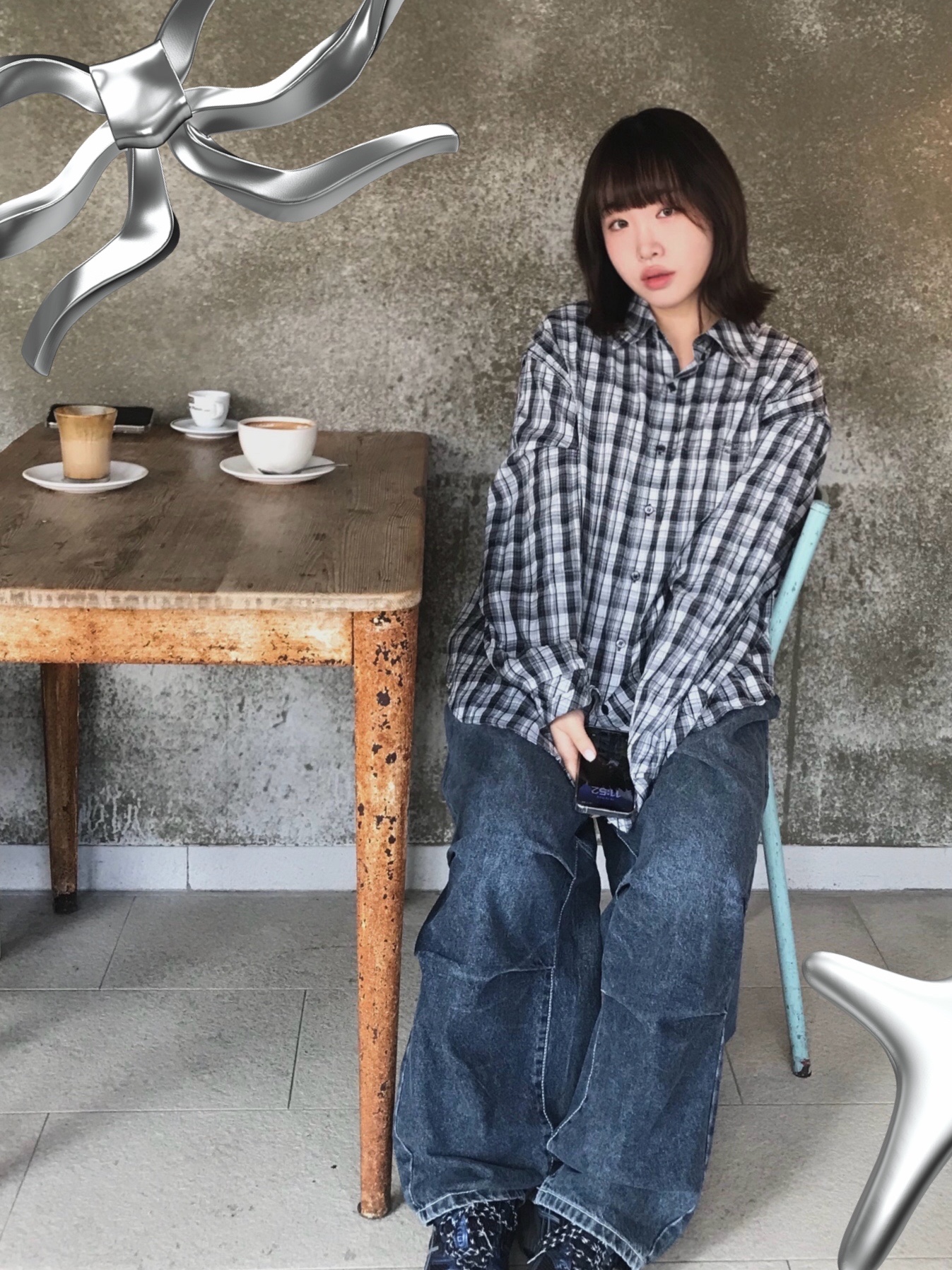 Undermycar Mu.36 Anti Fxxking Logo Play Basic Long Sleeve Check Shirts Blue Black, Asics Gel-Nimbus 10.1 Black Grand Shark 착용 스타일