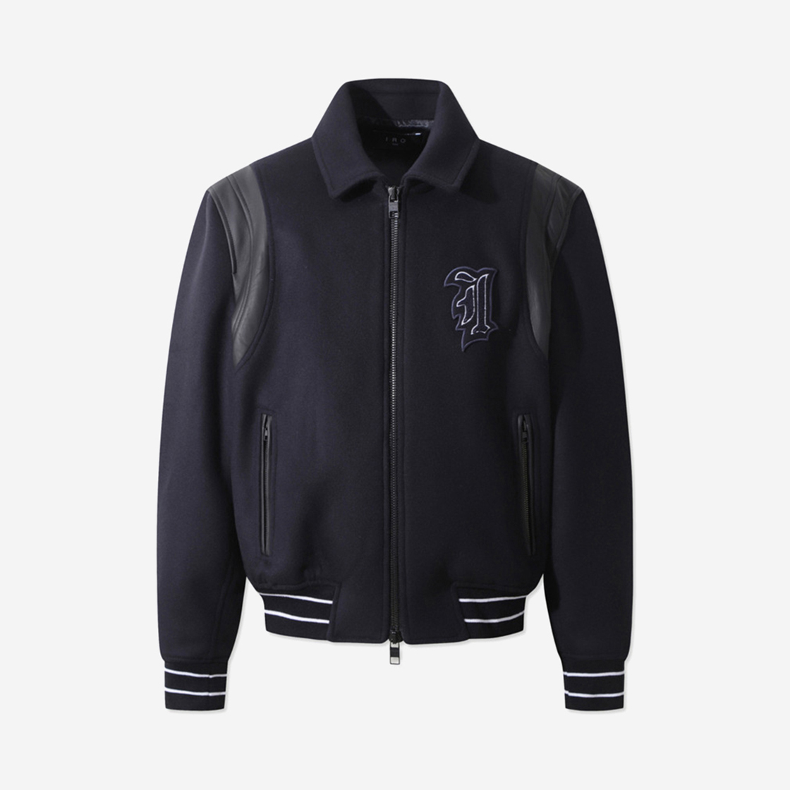 IRUAS24702NYX Iro Aveno Houndstooth Tweed Shirt Jacket Black