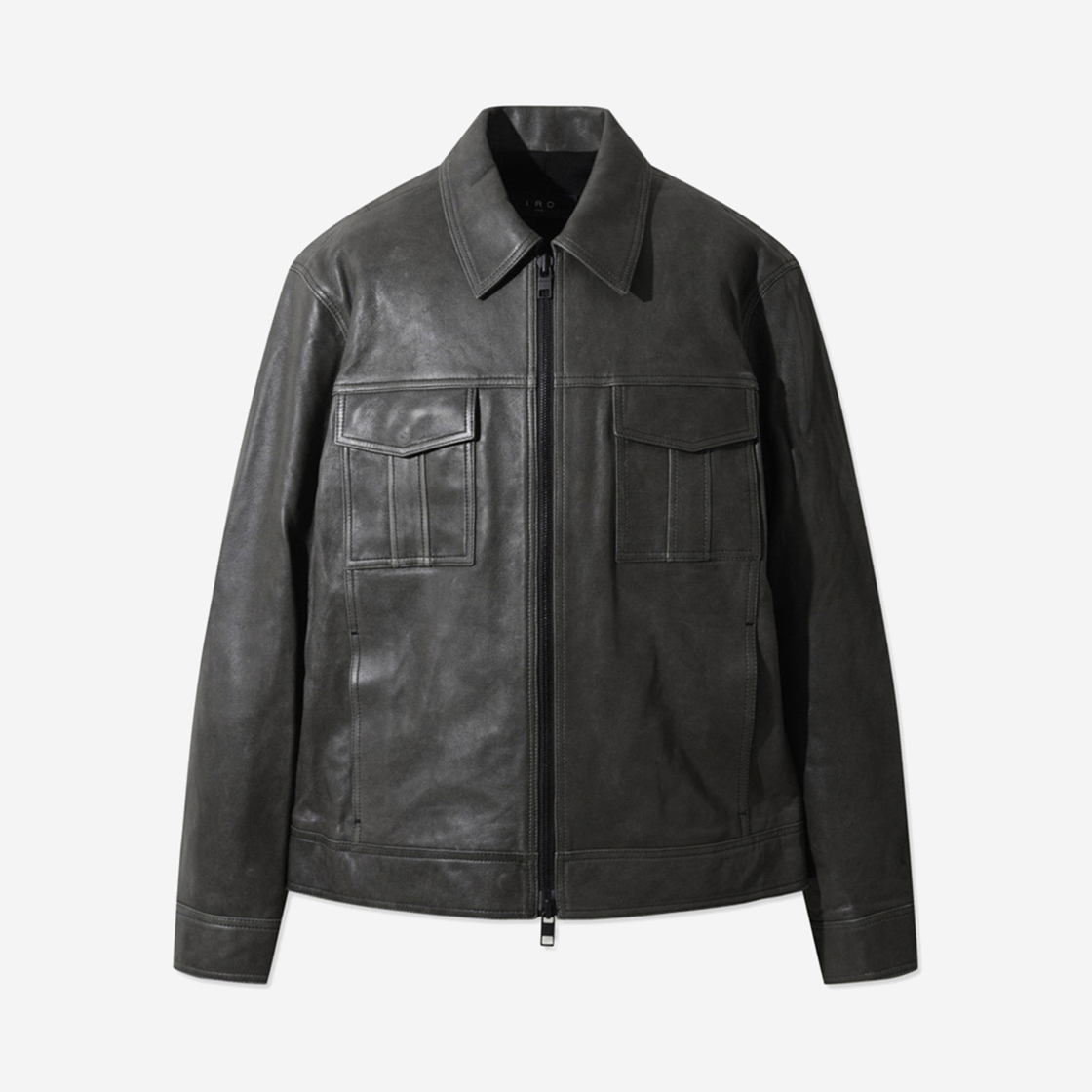 IRJLS24002GYD Iro Reginespe Corduroy Color Block Two-Pocket Work Shirt Jacket Black