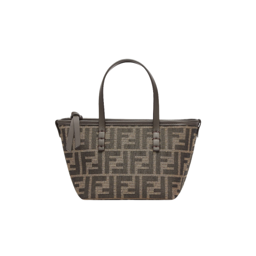 Fendi Roll Mini FF Jacquard Mini Bag Brown