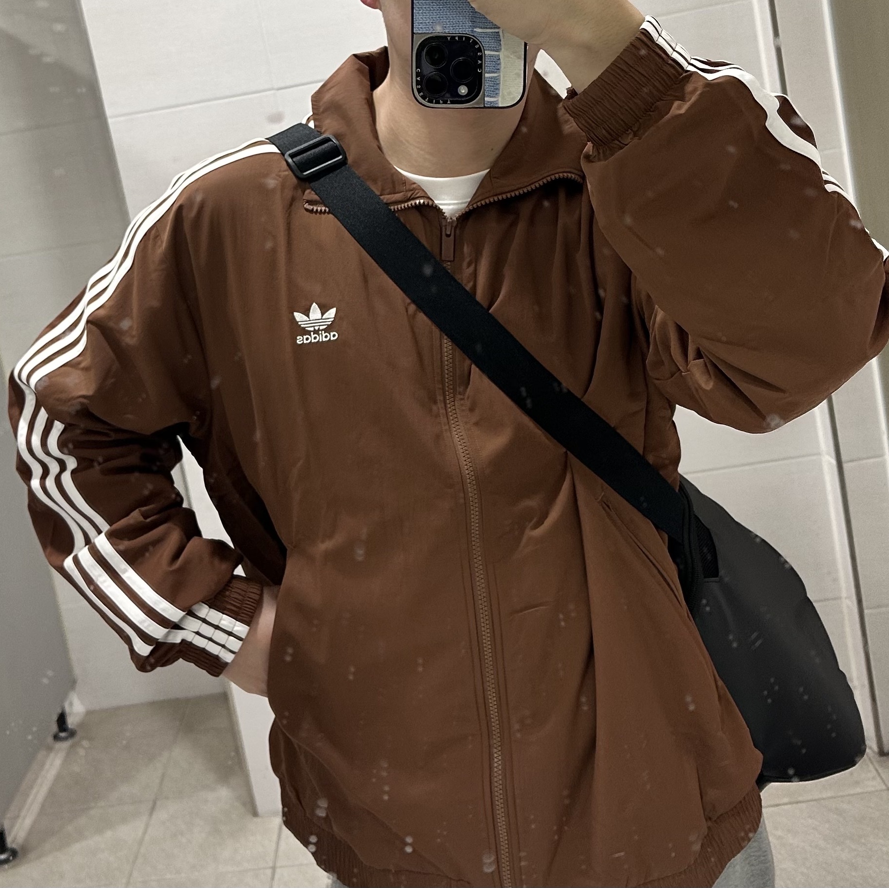 Adidas Adicolor Woven Firebird Track Top Preloved Brown - KR Sizing 착용 스타일