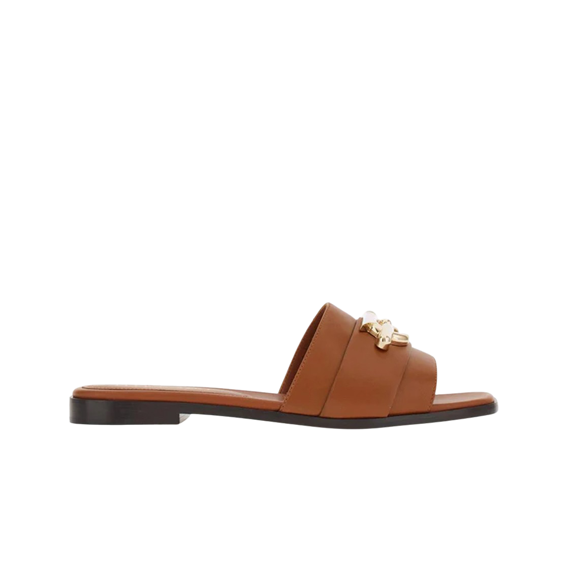(W) 페라가모 프리실라 간치니 오너먼트 플랫 샌들 뉴 비큐나 - C((W) Ferragamo Priscilla Flat Sandal with Gancini Ornament New Vicuna - C)
