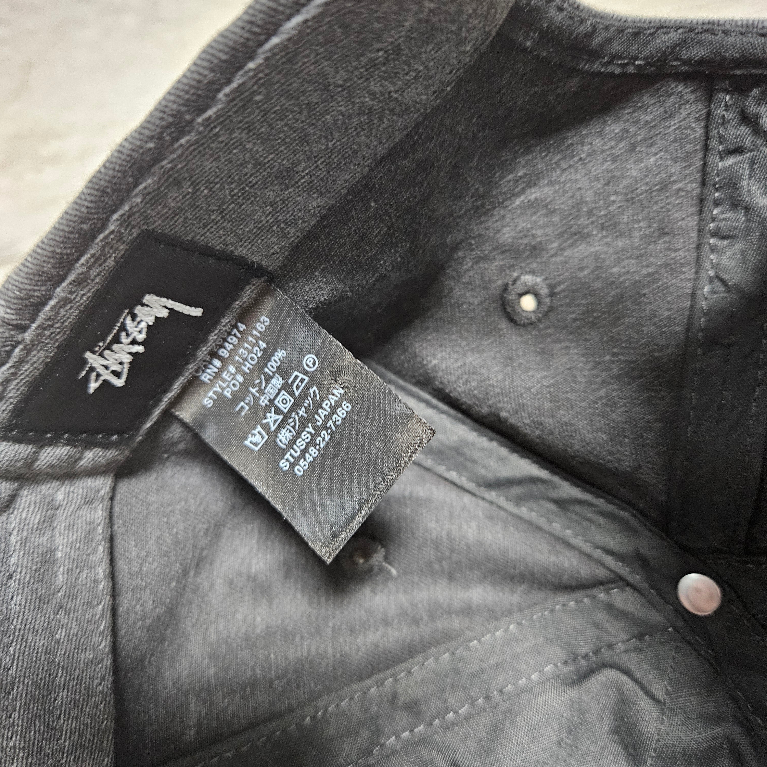 Stussy Washed Basic Low Pro Cap Charcoal 착용 스타일 - 3
