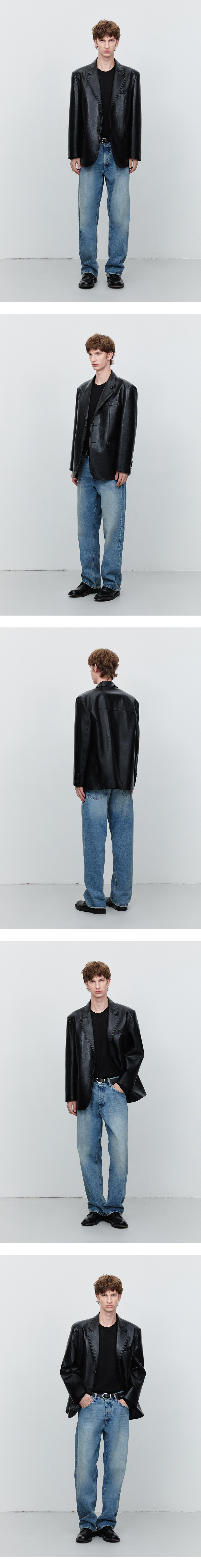 Dunst ♥ UNISEX 2 BUTTON VEGAN LEATHER BLAZER /追跡付 Dunst ♥ UNISEX 2 BUTTON VEGAN LEATHER BLAZER /追跡付 (Dunst