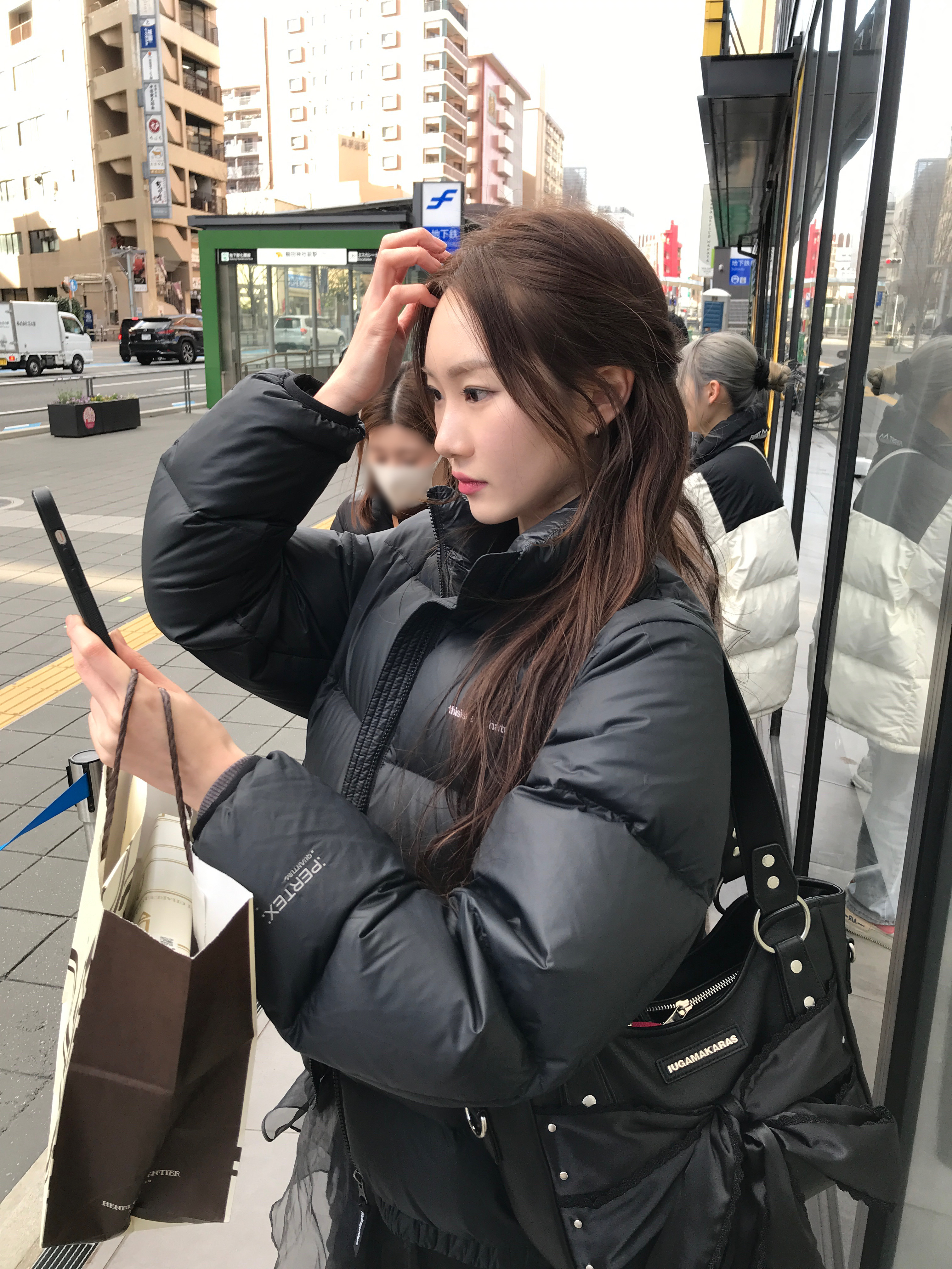 Thisisneverthat Pertex T Down Jacket Black 착용 스타일
