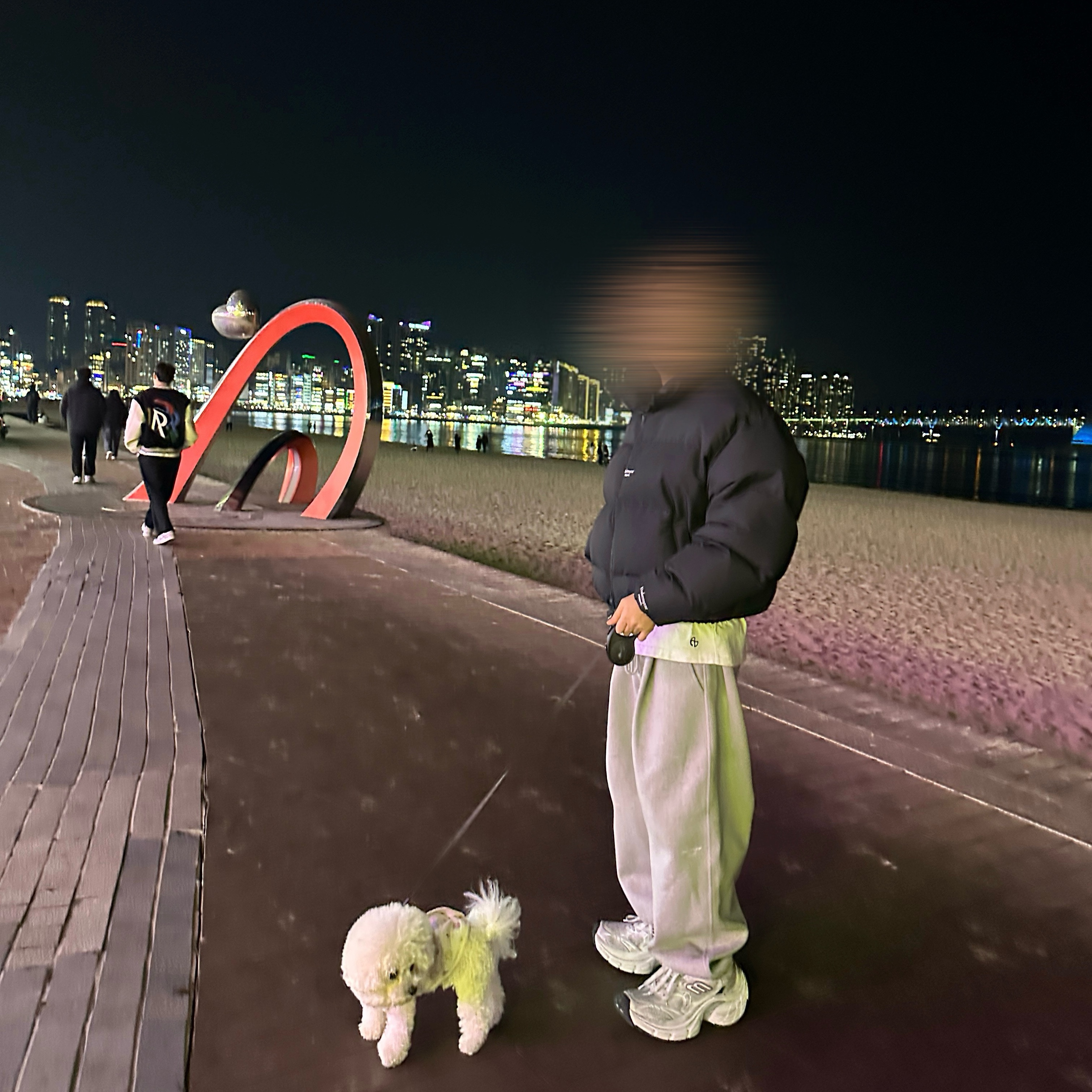 Undermycar Mu.03 Anti Fxxking Logo Play Oversized Sweat Jogger Melange Gray, Undermycar Mu.15 Anti Fxxking Logo Play Triple Logo Crop Padding Jacket Black 착용 스타일 - 3