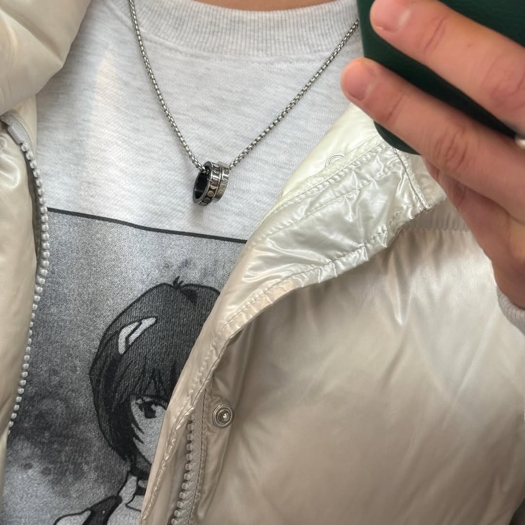 Diesel Dx1168040 Stainless Steel Double Pendant Necklace Silver 착용 스타일 - 3