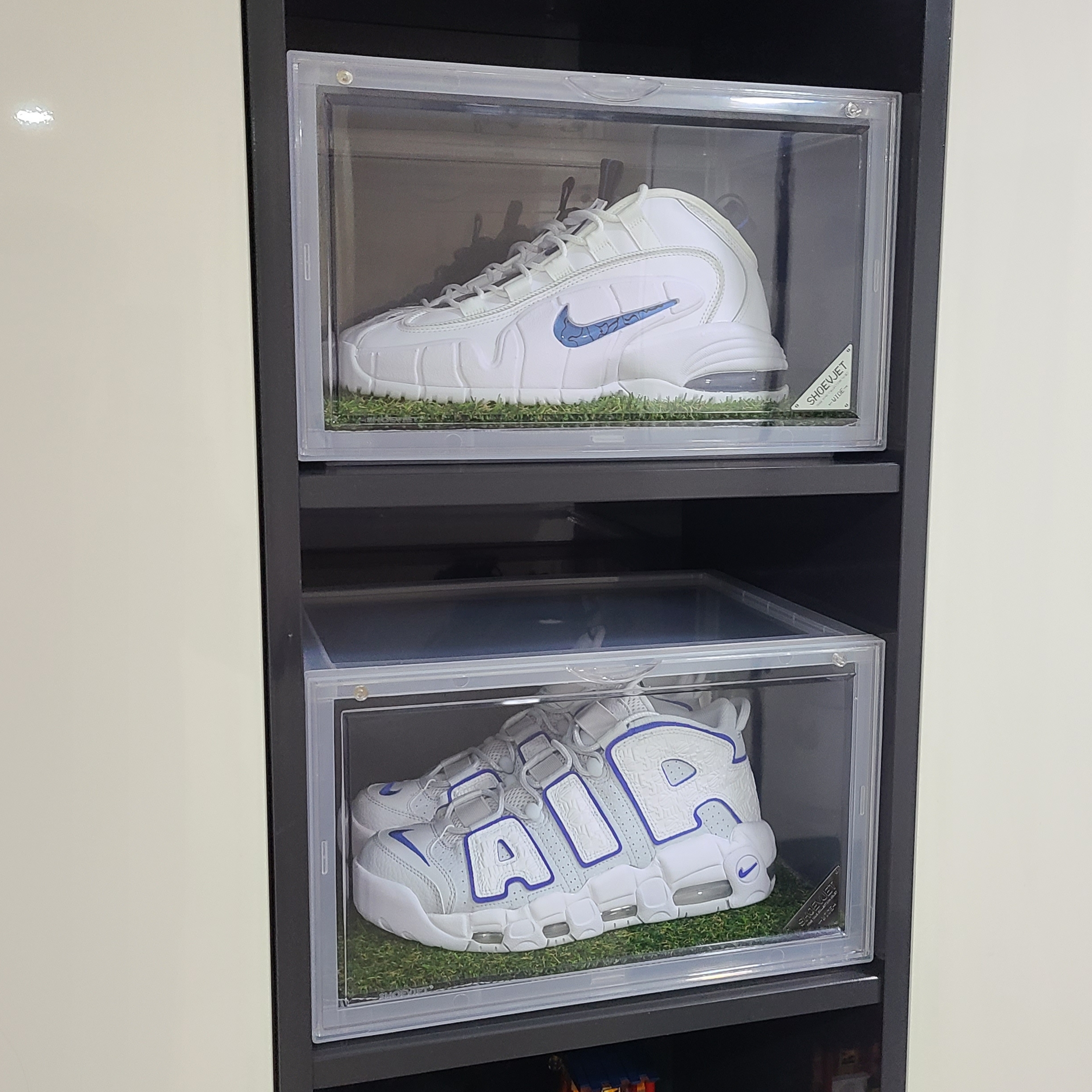 Nike Air Max Penny 1 Home, Nike Air More Uptempo 96 White Racer Blue 착용 스타일