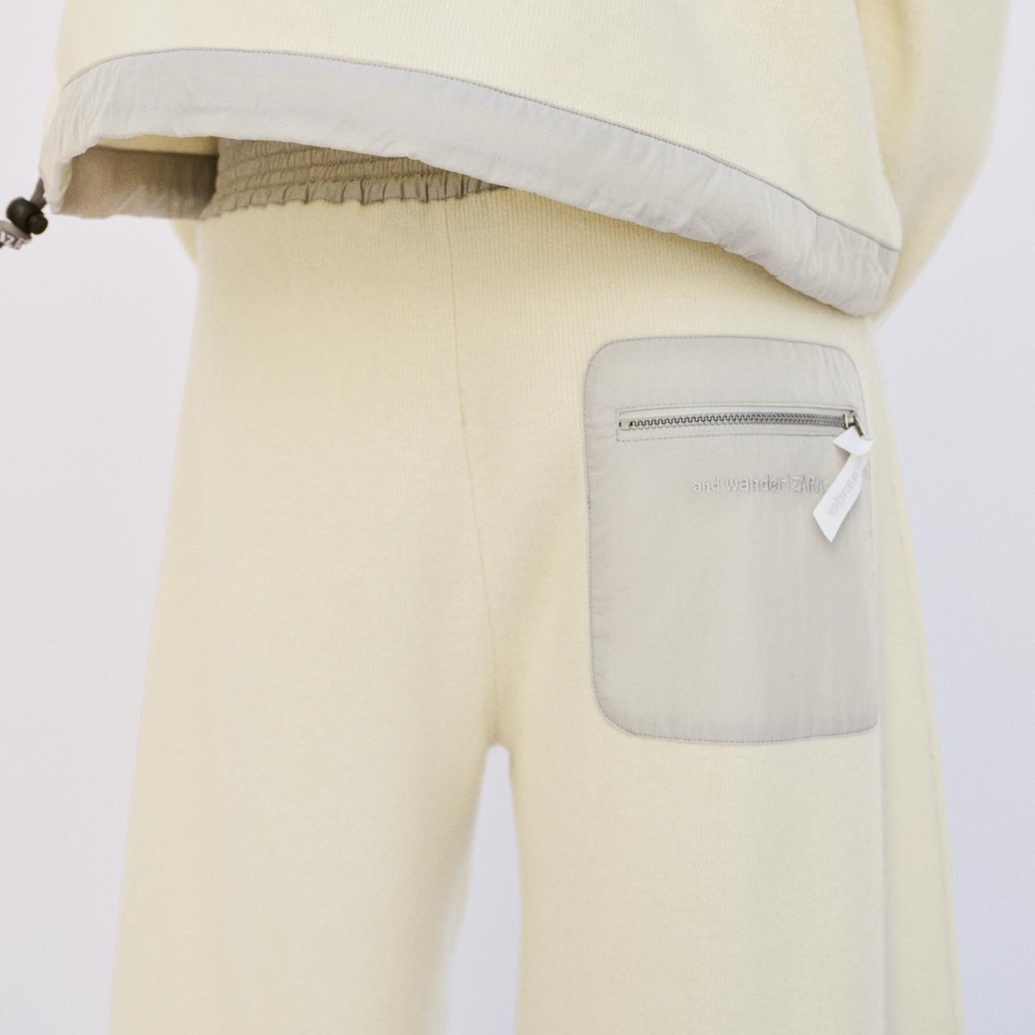 (W) Zara x And Wander Knitted Wool Blend Trousers Ecru 착용 스타일 - 2