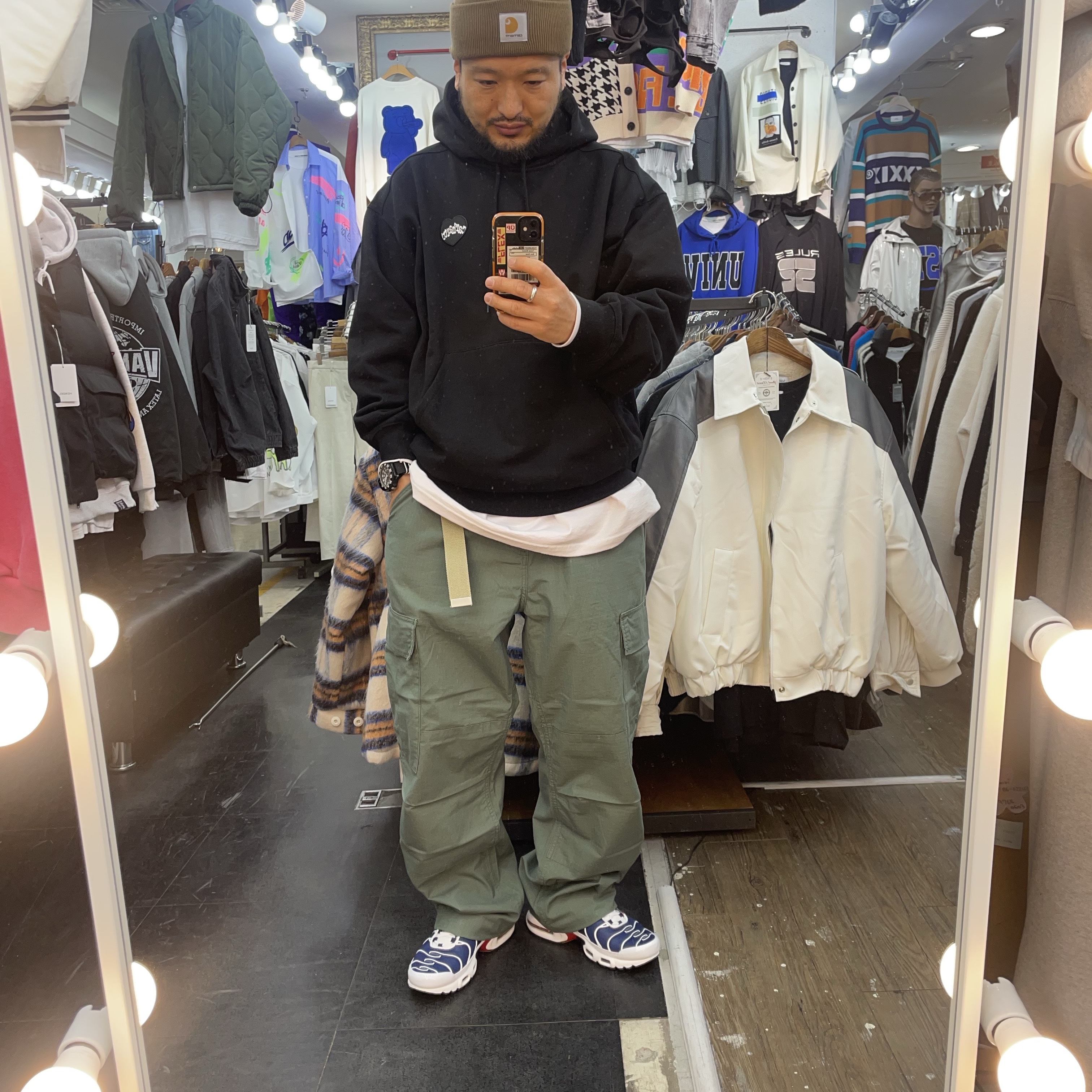 Carhartt WIP Acrylic Watch Hat Dusty Hamilton Brown 착용 스타일