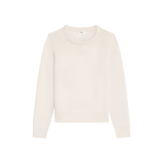(W) Celine Crew Neck Sweater in Heritage Cashmere Off White