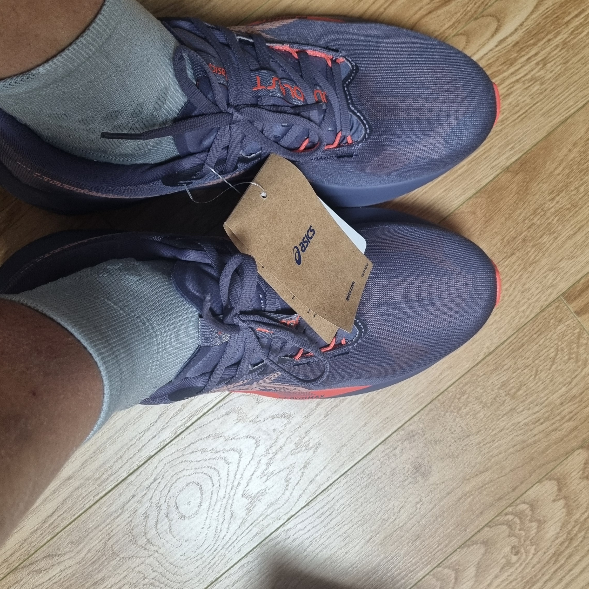 Asics Novablast 5 Greyish Purple Coral Reef 착용 스타일