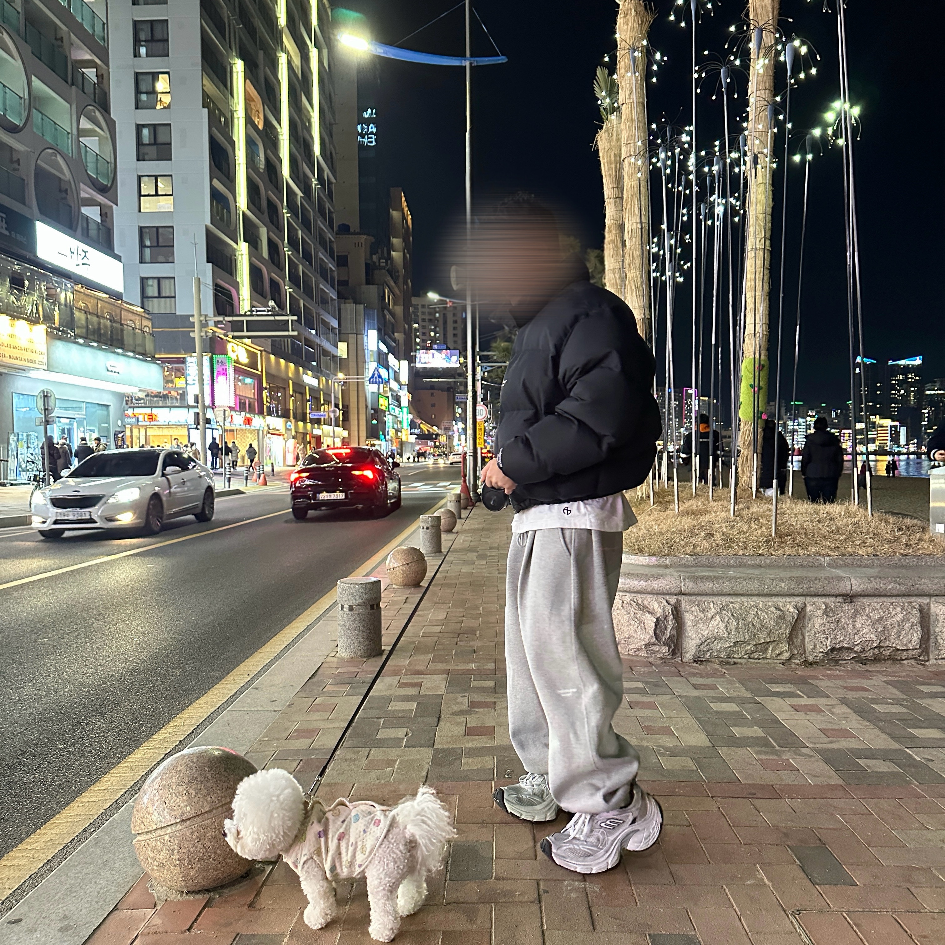 Undermycar Mu.03 Anti Fxxking Logo Play Oversized Sweat Jogger Melange Gray, Undermycar Mu.15 Anti Fxxking Logo Play Triple Logo Crop Padding Jacket Black 착용 스타일 - 2