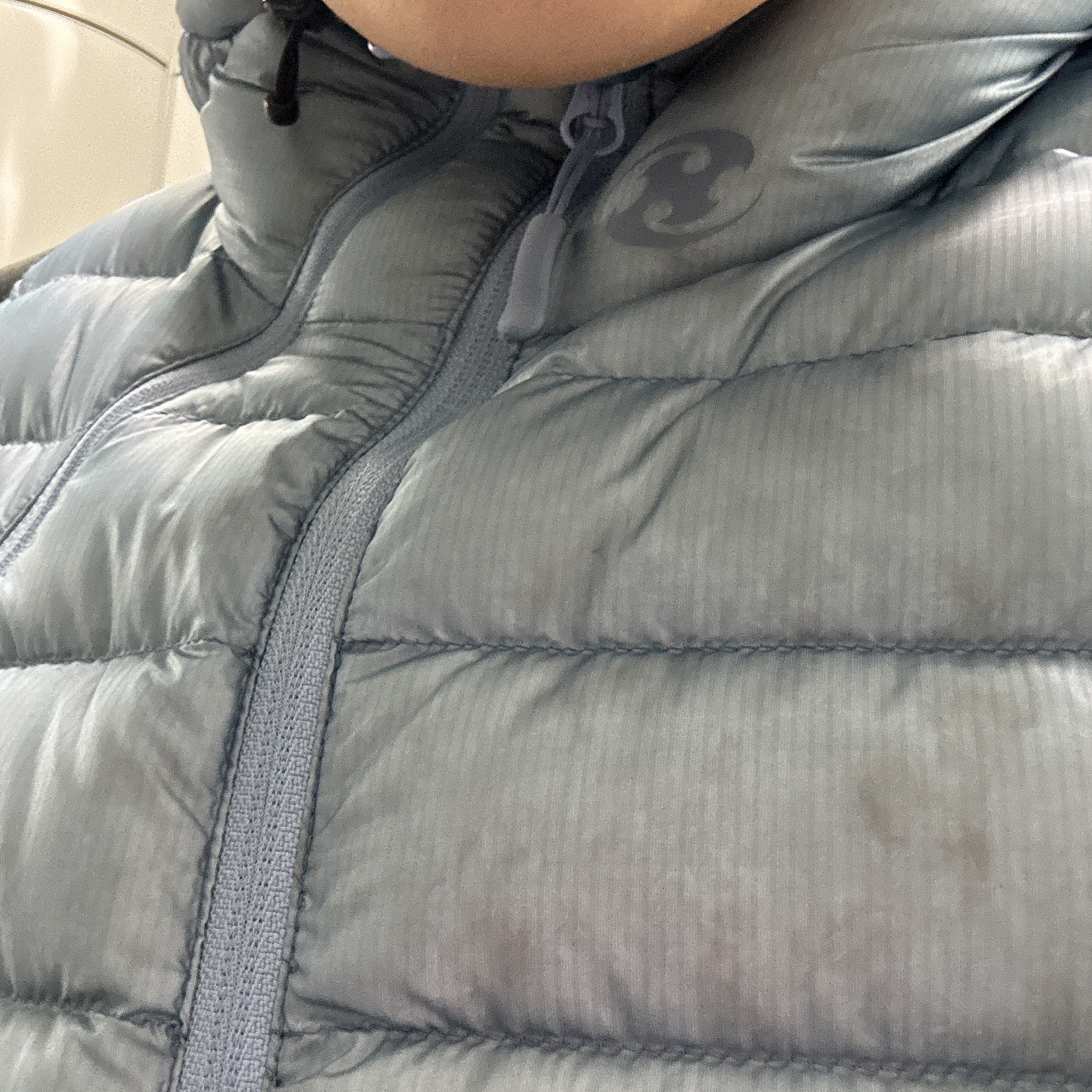 Sansan Gear Suffix Puffer Jacket Sky Blue - 24FW 착용 스타일