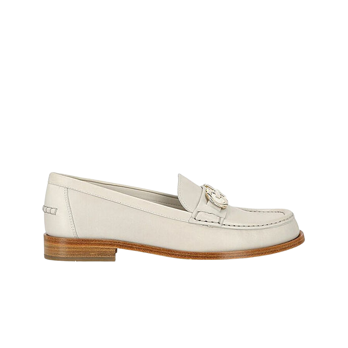 (W) 페라가모 오필리아 간치니 오너먼트 로퍼 파나 - C((W) Ferragamo Ofelia Loafer with Gancini Ornament Panna - C)