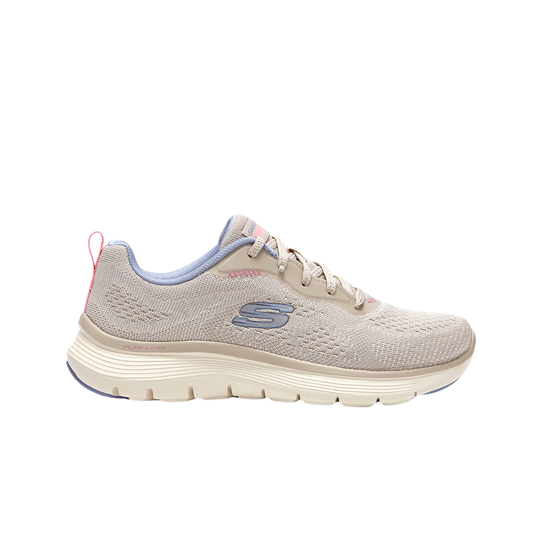 150210-TPBL (W) Skechers Flex Appeal 5.0 Taupe Blue