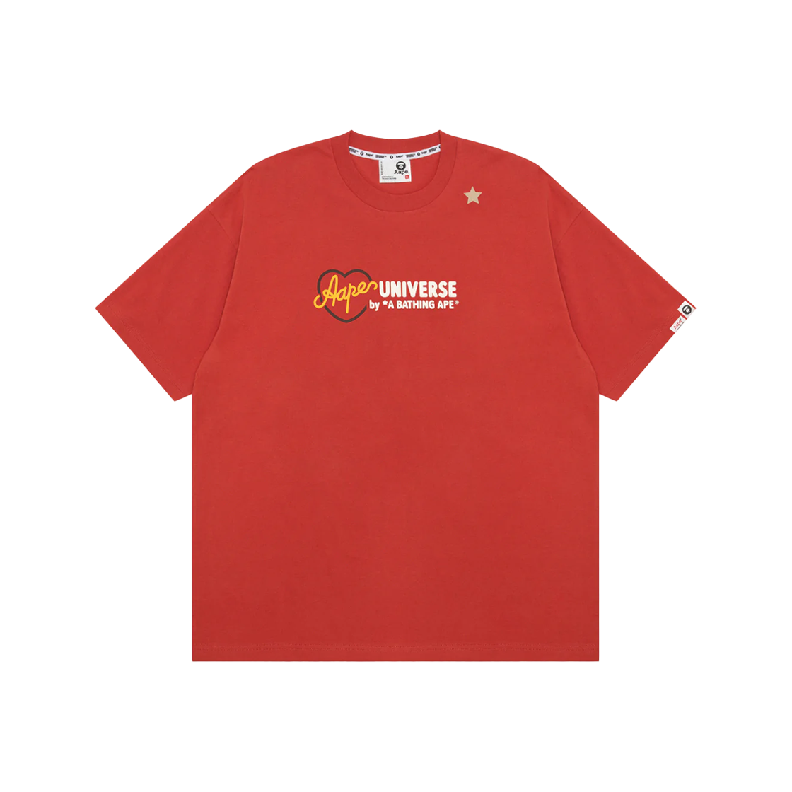 KM5BTSSAP29RD AAPE Universe Logo Short Sleeve Tee Red - 25SS