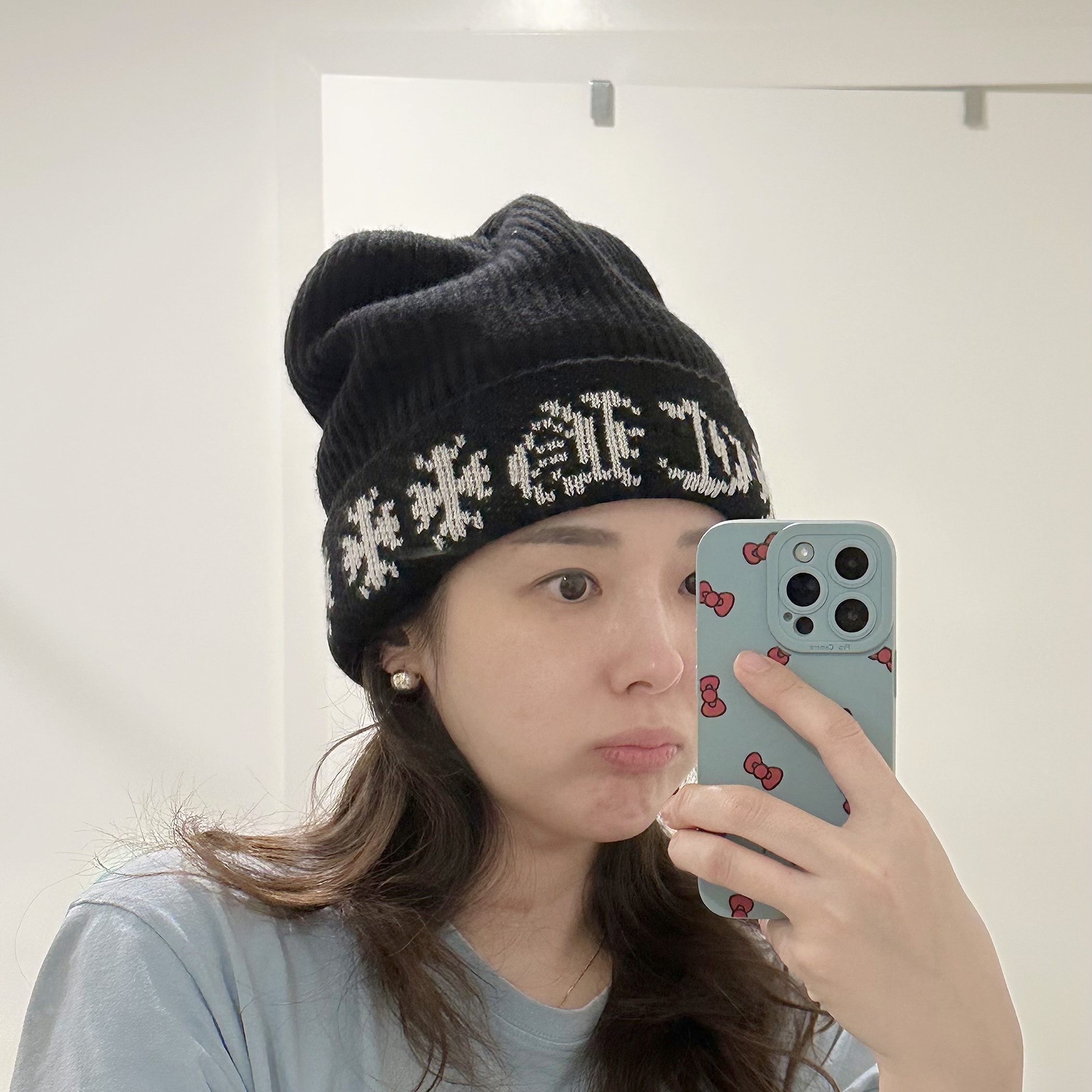 Chrome Hearts Big Daddy Cashmere Beanie Black 착용 스타일 - 2