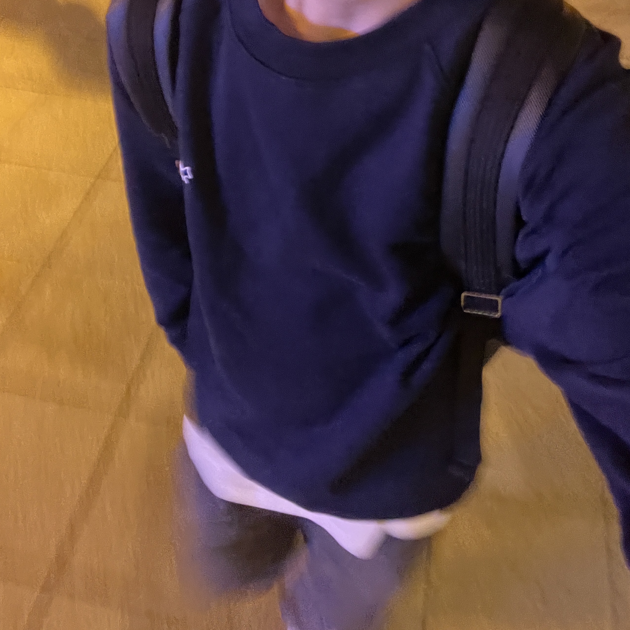 Maison Kitsune Tricolor Fox Patch Sweatshirt Navy 착용 스타일 - 2