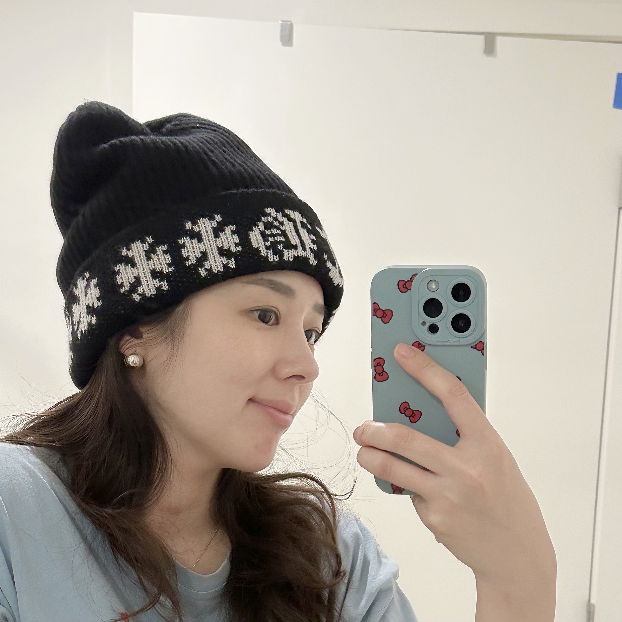 Chrome Hearts Big Daddy Cashmere Beanie Black 착용 스타일 - 3