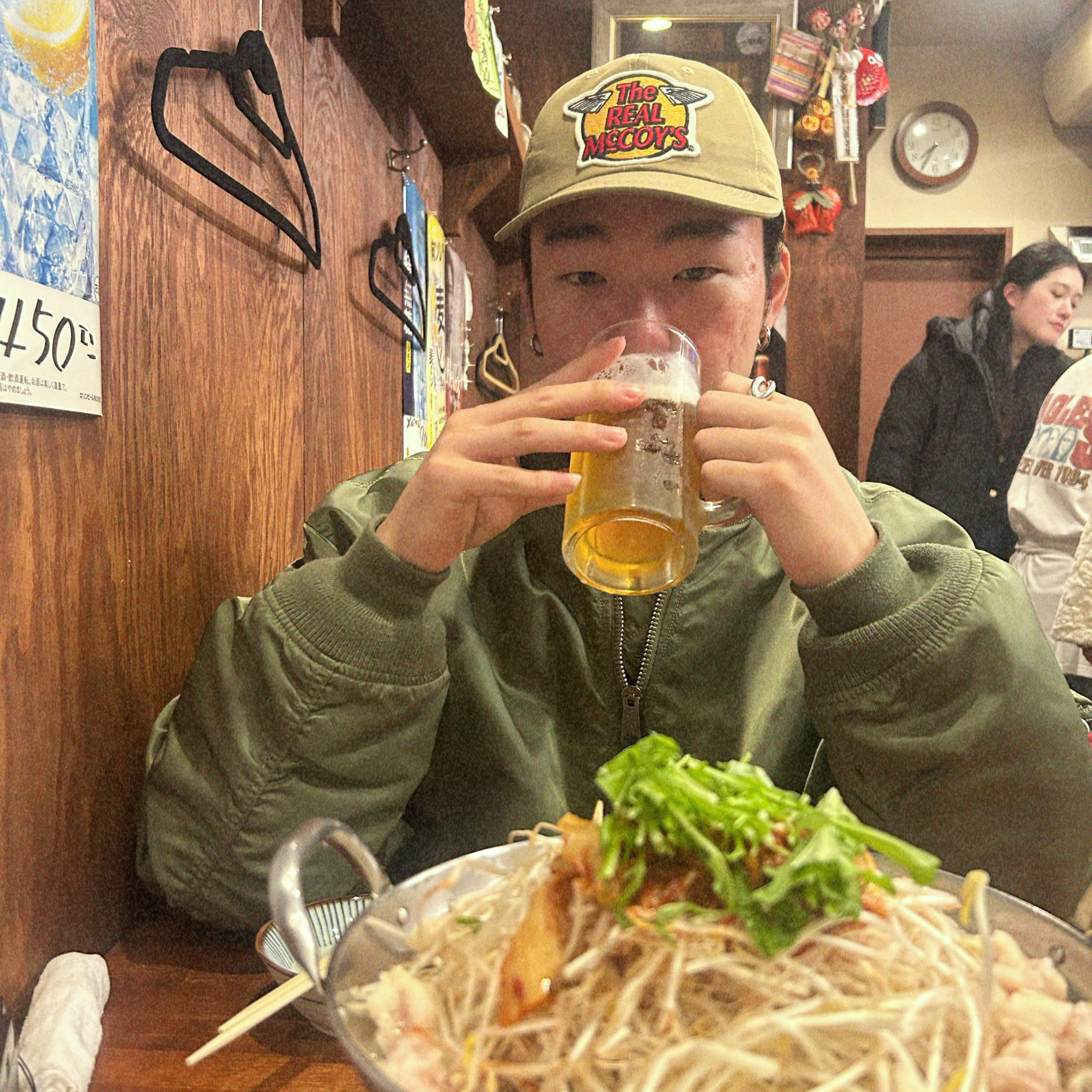 The Real McCoy's Logo Baseball Cap Khaki 착용 스타일