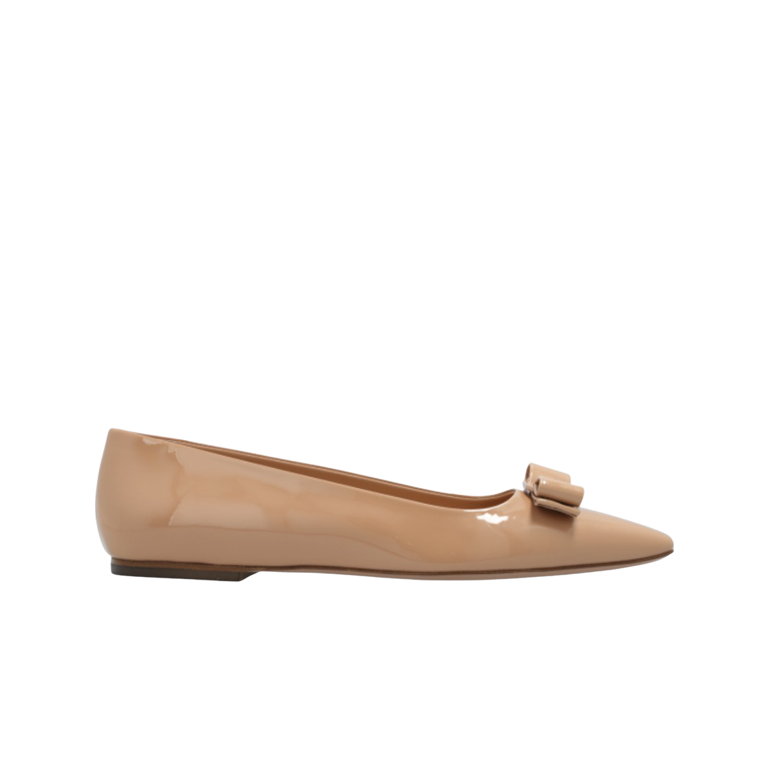 (W) 페라가모 바라 보우 발레 플랫 아마레티 - C((W) Ferragamo Vara Bow Ballet Flat Amaretti - C)