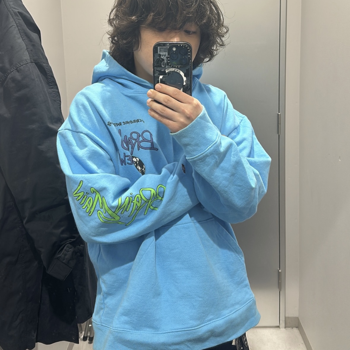 Chrome Hearts Matty Boy Brain New Hoodie Blue 착용 스타일