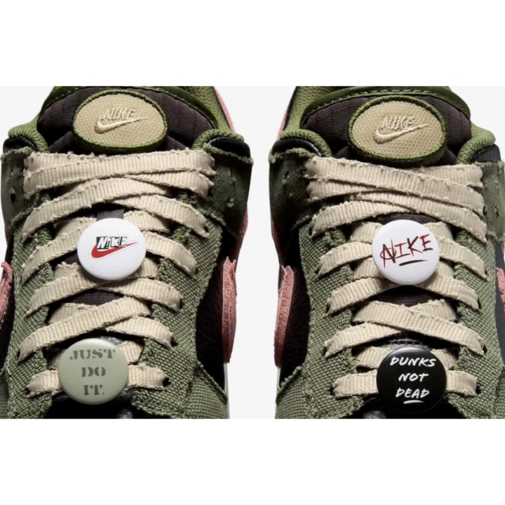 Nike Dunk Low Retro Khaki Hazel Rush, Nike x There SB Dunk Low Pro Anthracite and Gorge Green 착용 스타일 - 3