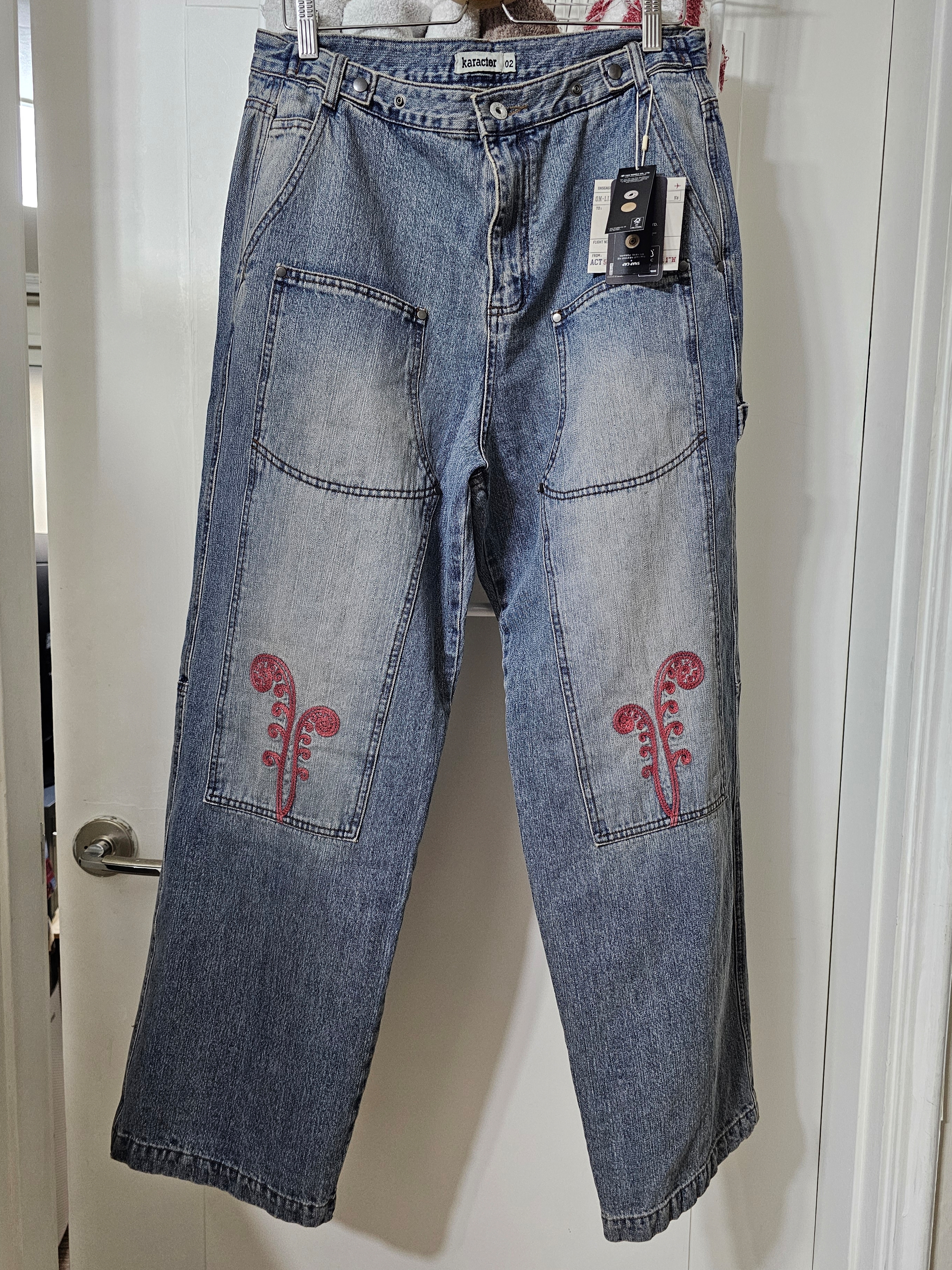 Karactor Ptery Double Knee Pants Washed blue 착용 스타일 - 1