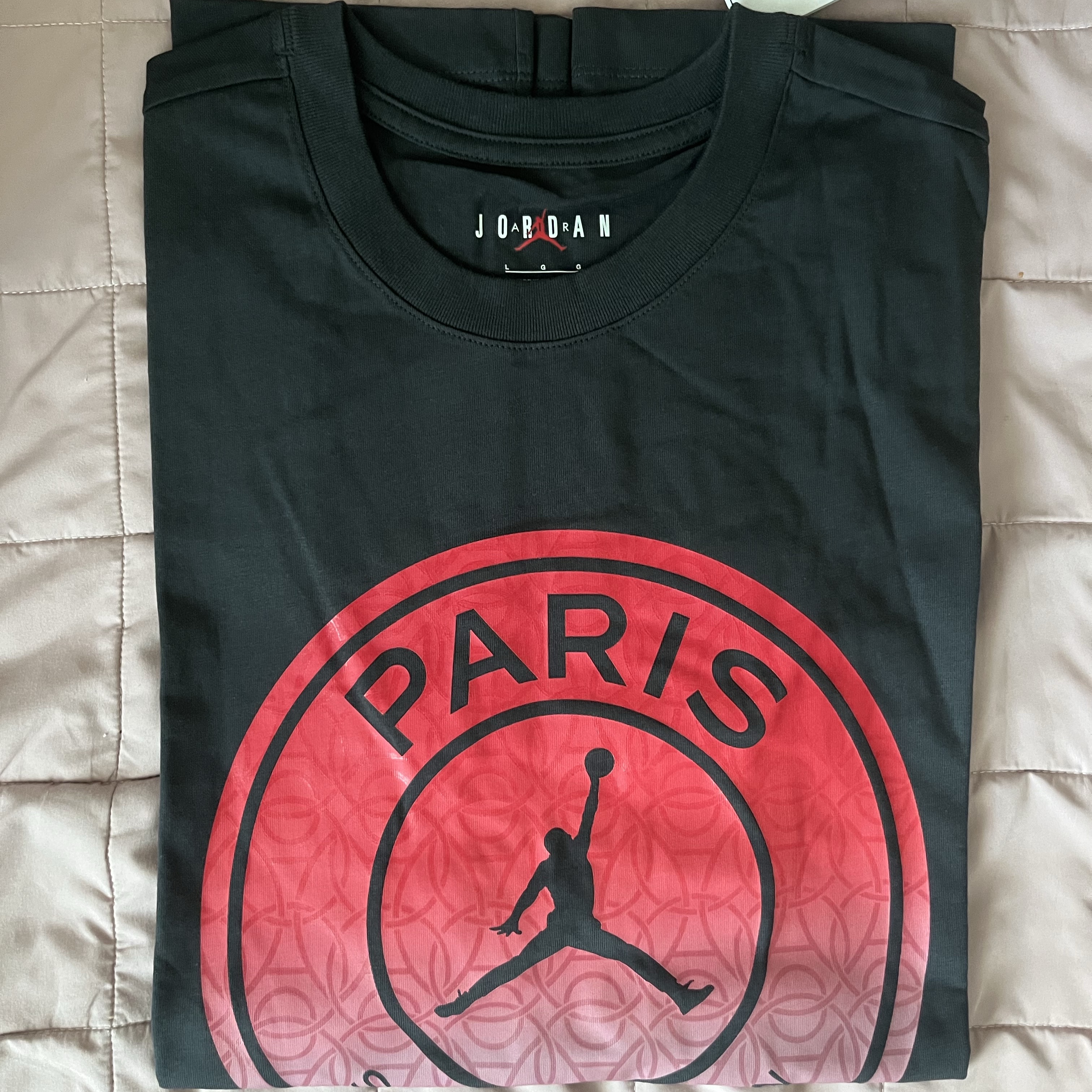 Jordan x Paris Saint-Germain T-Shirt Off Noir - Asia 착용 스타일