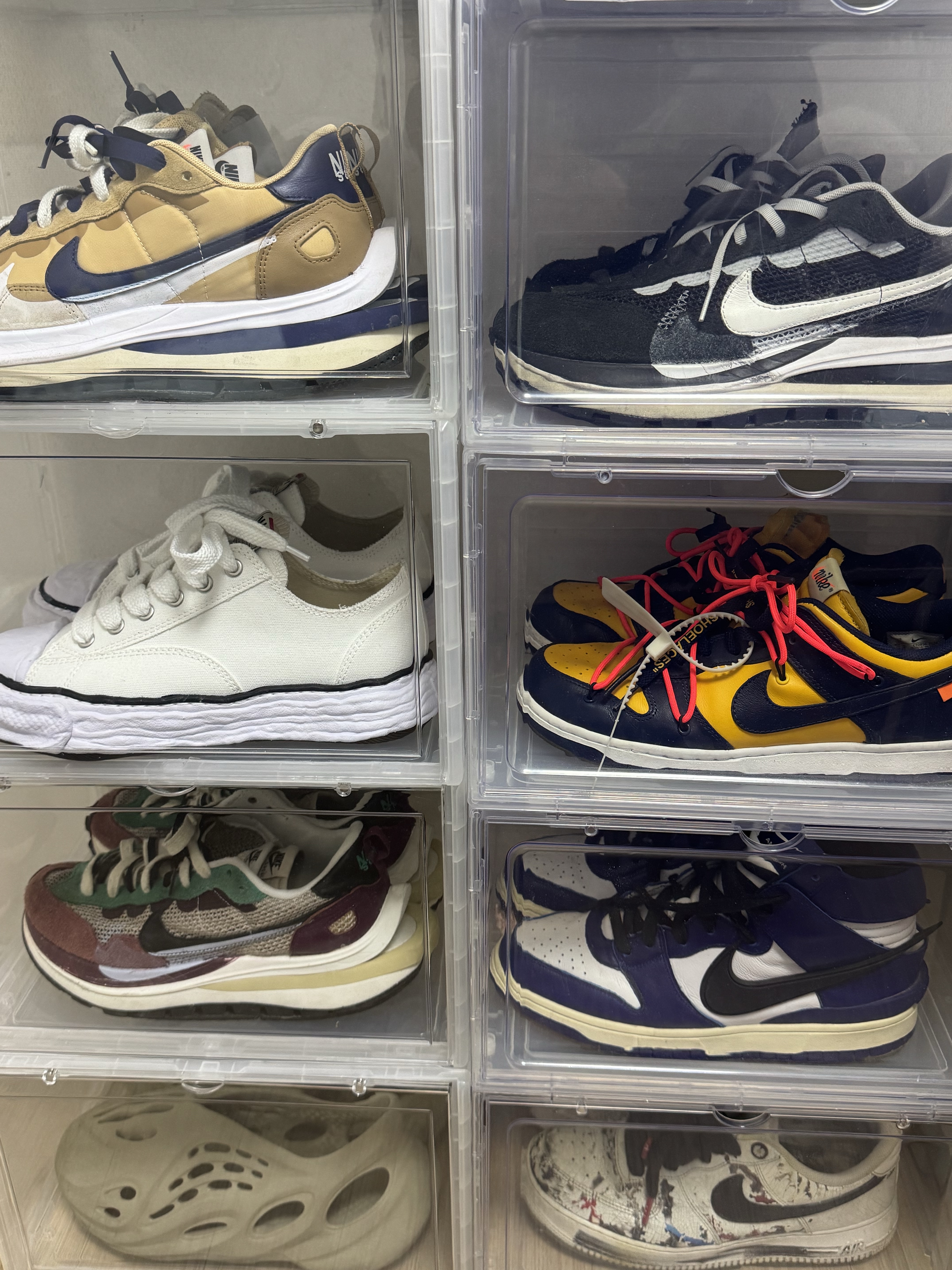 Nike x Sacai VaporWaffle Black White, Nike x Sacai VaporWaffle Sesame and Blue Void 착용 스타일