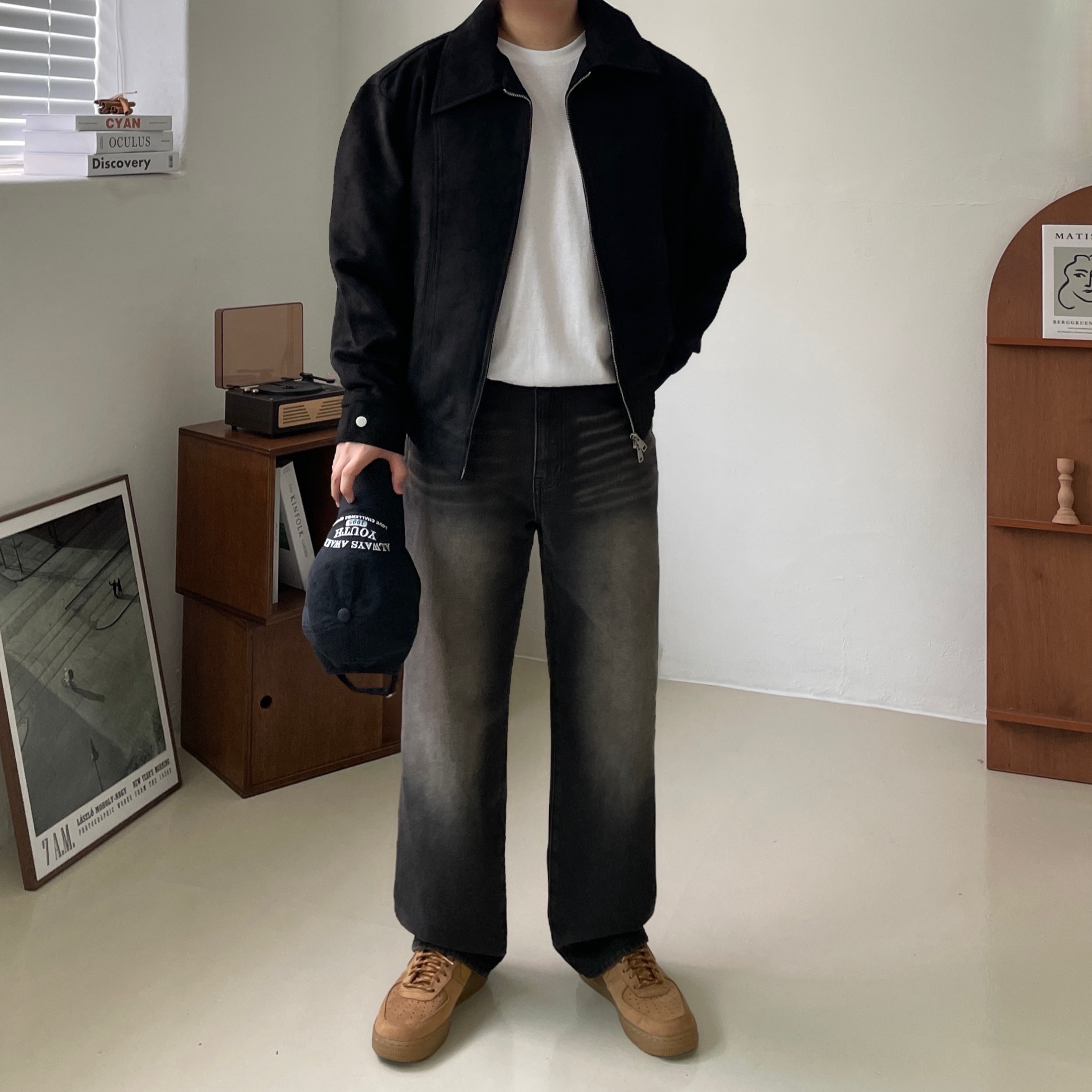(W) Nike Air Force 1 '07 WB Flax Wheat 착용 스타일 - 1