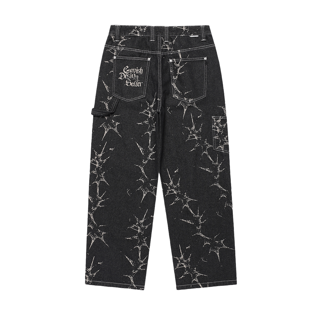 카비시 프린티드 카펜터 데님 팬츠 블랙(CAVISH Printed Carpenter Denim Pants Black) - 2