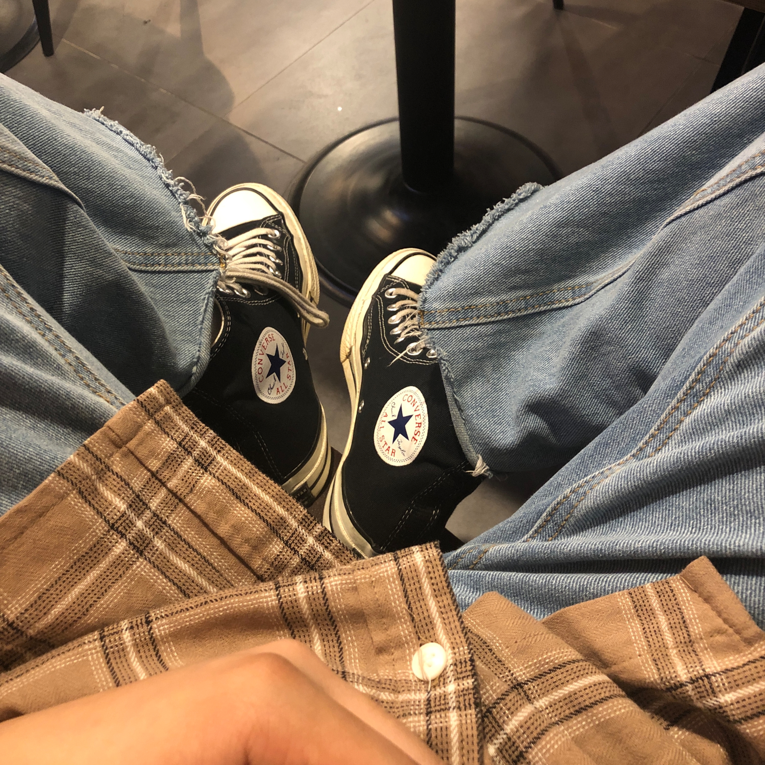 Converse Chuck 70 Hi Black, Converse x Play Comme des Garcons Chuck 70 Ox Black 착용 스타일 - 2