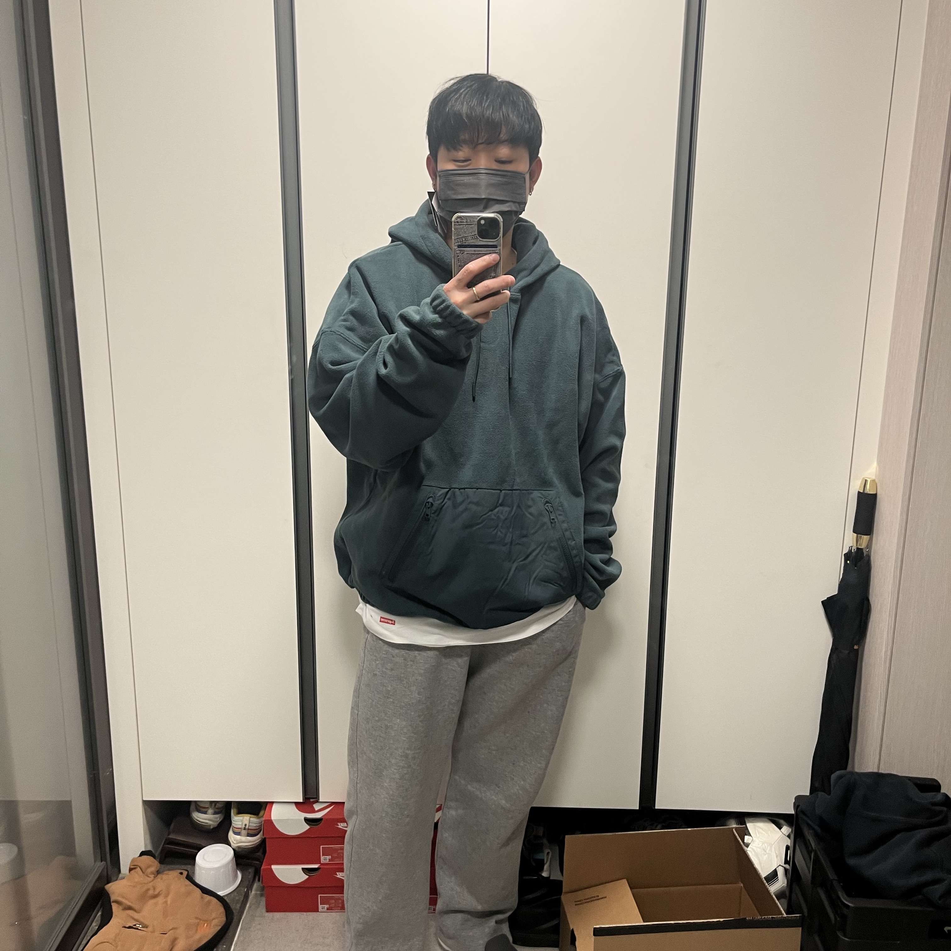 Nike Club Fleece Polar Pullover Hoodie Deep Jungle Black - Asia 착용 스타일 - 2