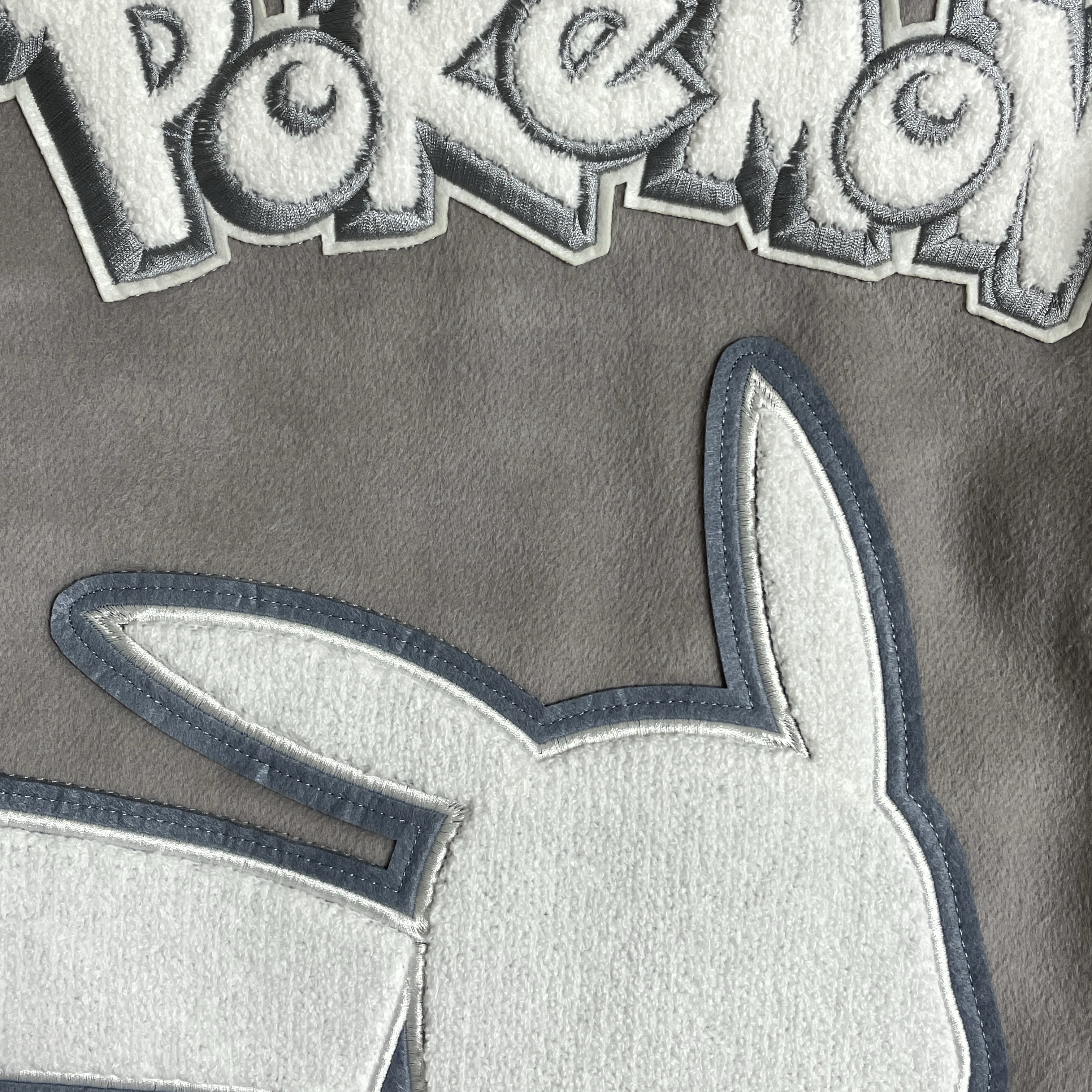 Vandy The Pink x Pokemon Pikachu Flower Varsity Jacket Grey 착용 스타일 - 1