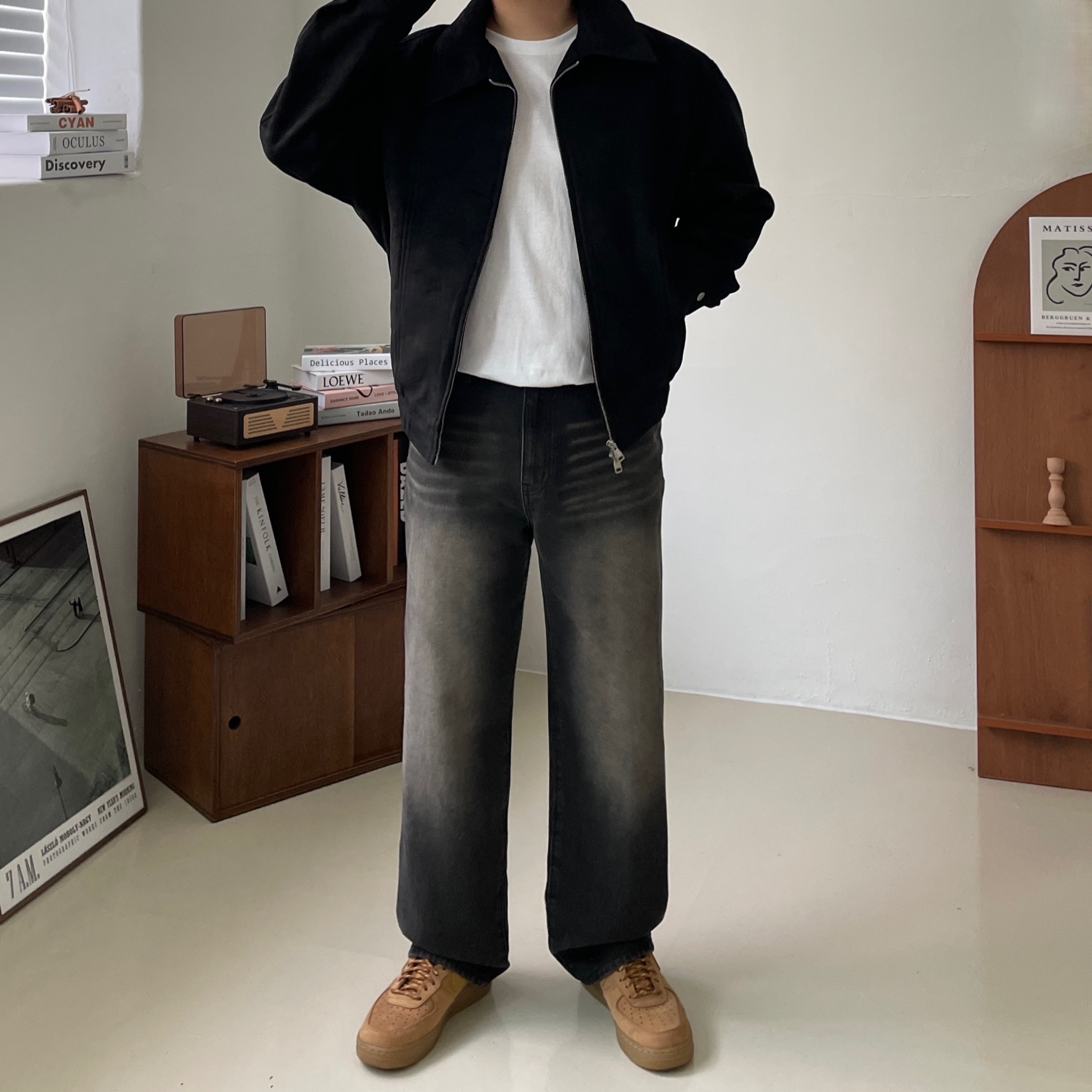 (W) Nike Air Force 1 '07 WB Flax Wheat 착용 스타일 - 4