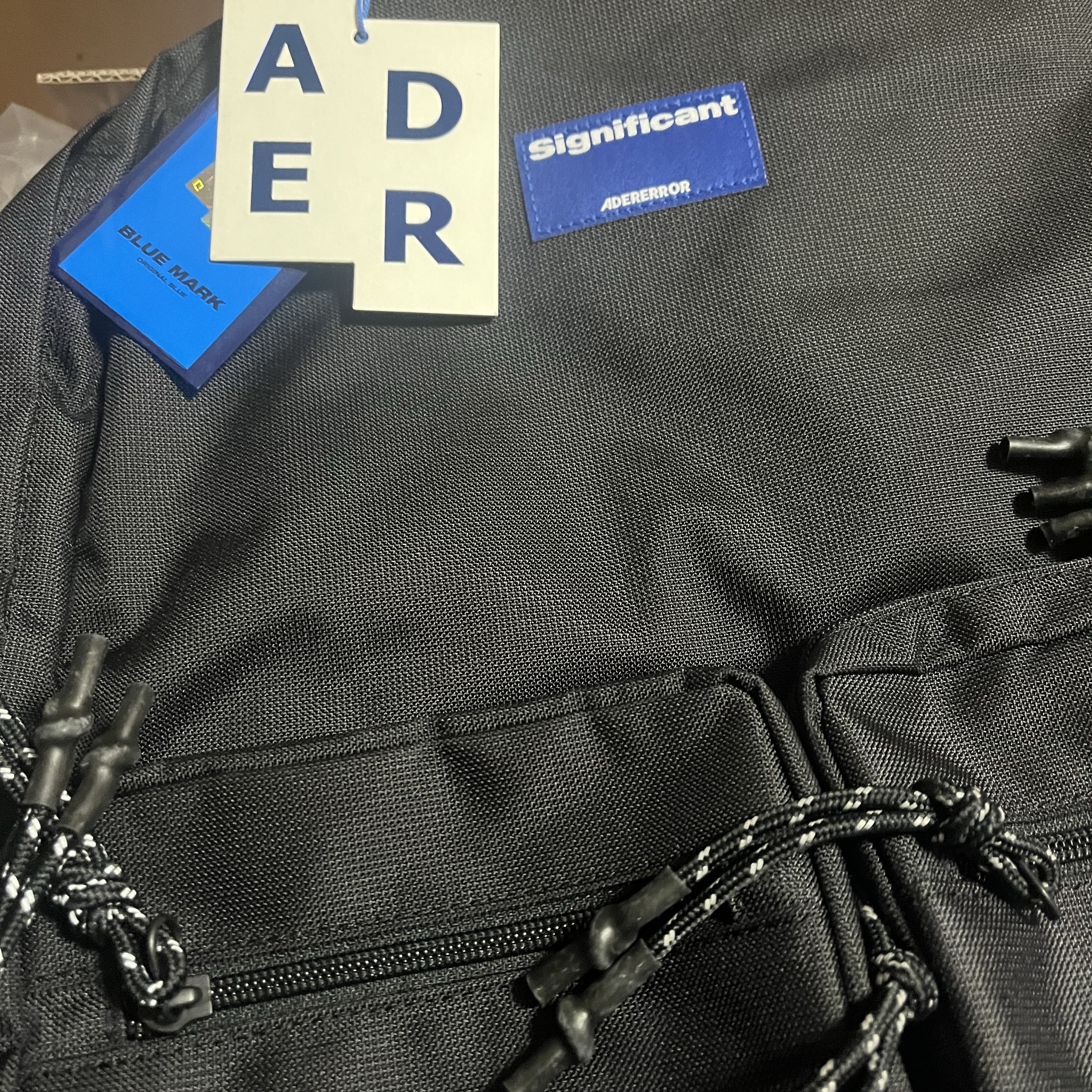 Ader Error Significant Tag Backpack 02 Noir 착용 스타일 - 1