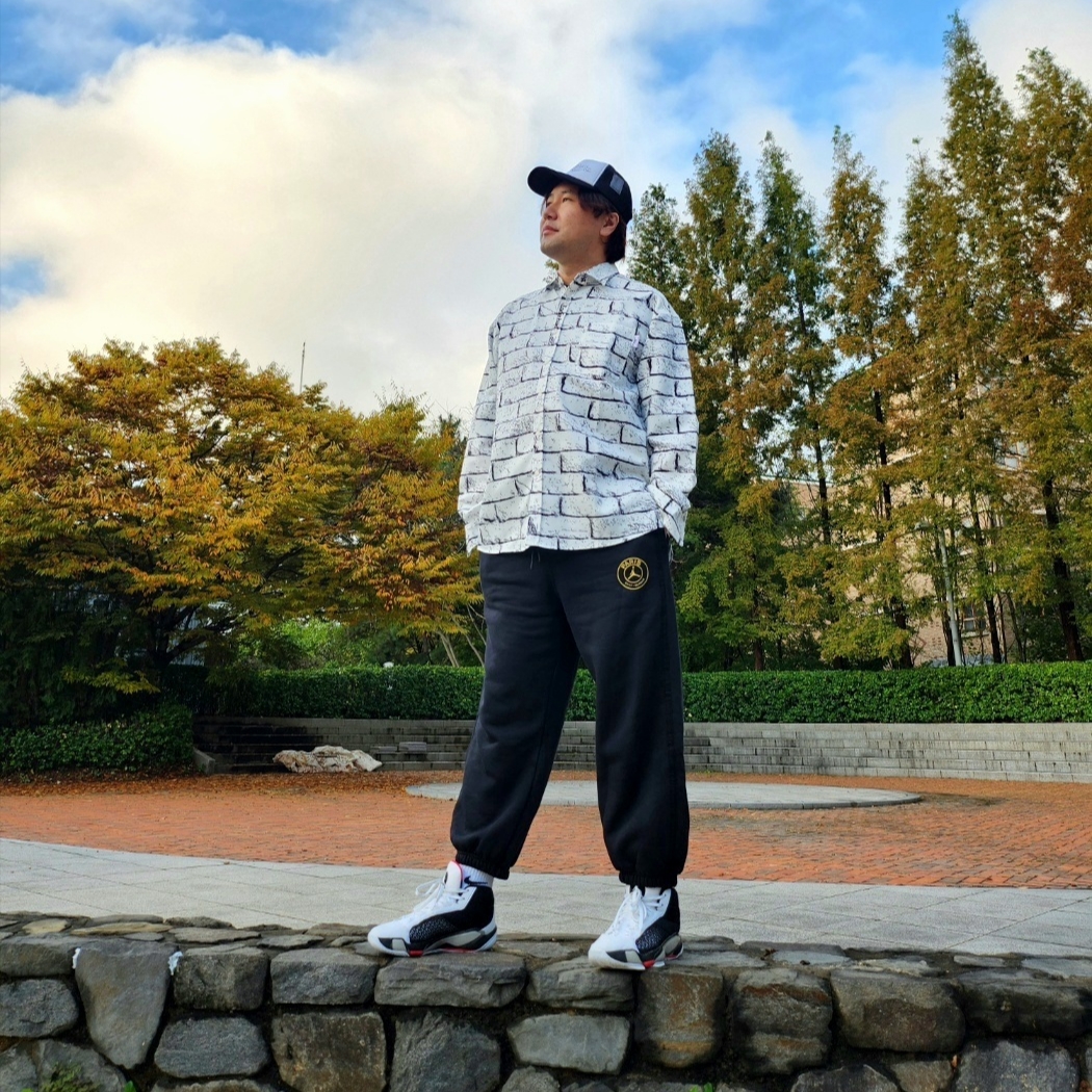 Jordan XXXVIII Fundamentals White Black, Suade Handlogo Mesh Cap Black 착용 스타일