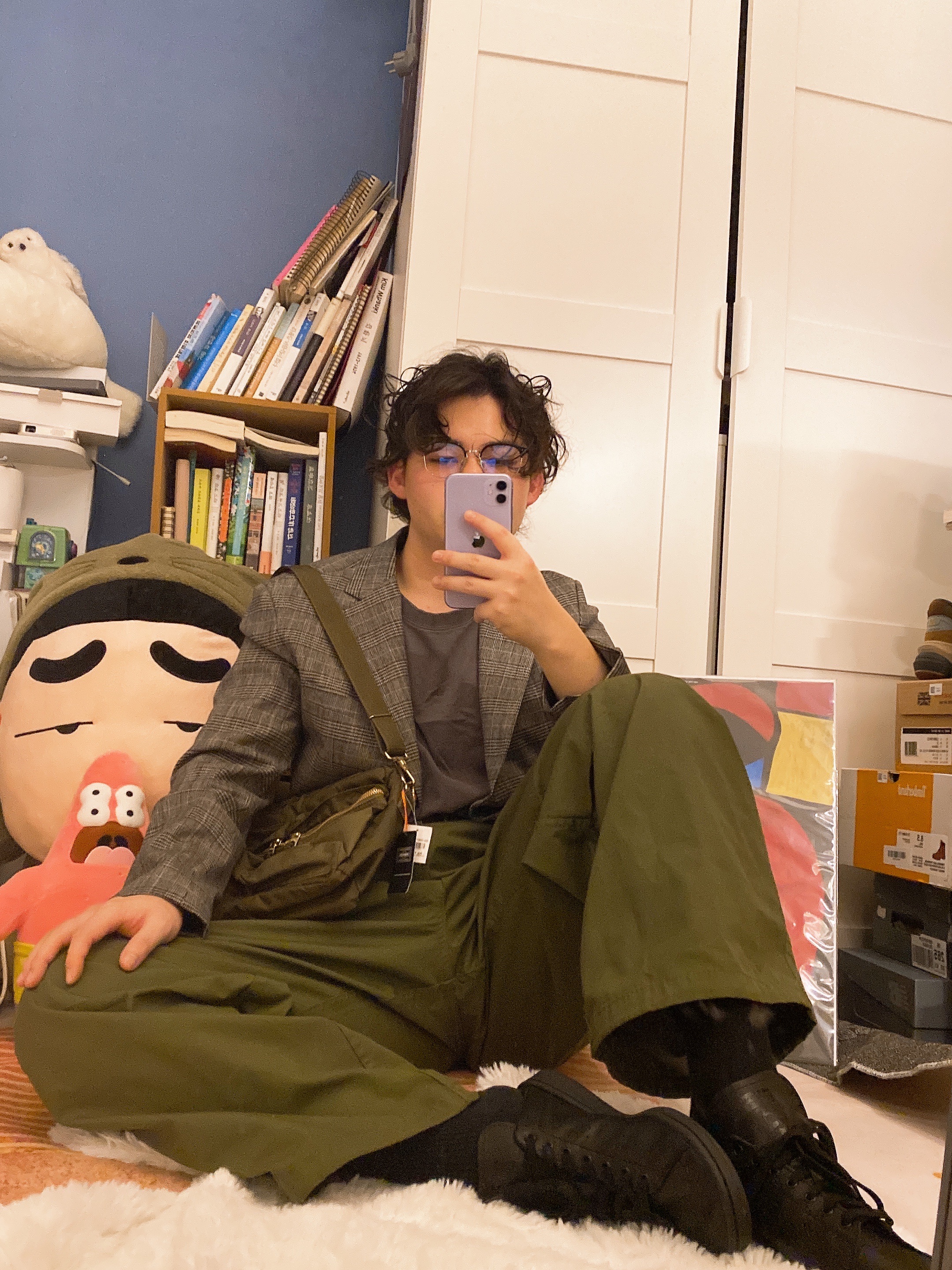 Adidas Stan Smith Decon Core Black, Uniqlo UT x CPFM x SpongeBob Plush Toy Patrick Star 착용 스타일 - 1