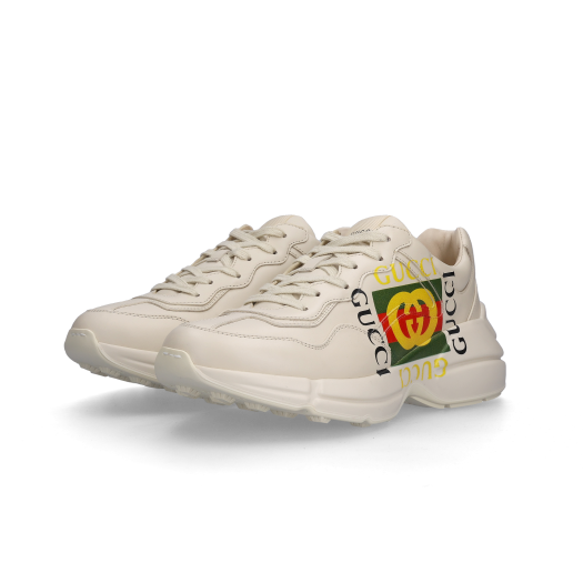 Gucci Rhyton Leather Sneakers Square Logo