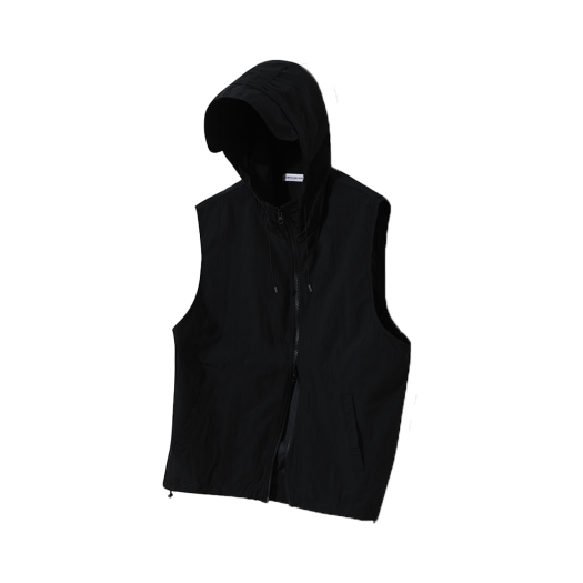 SLO15JK22502BKOS SLOW RECORD HOUSE Nylon Hood Vest Black