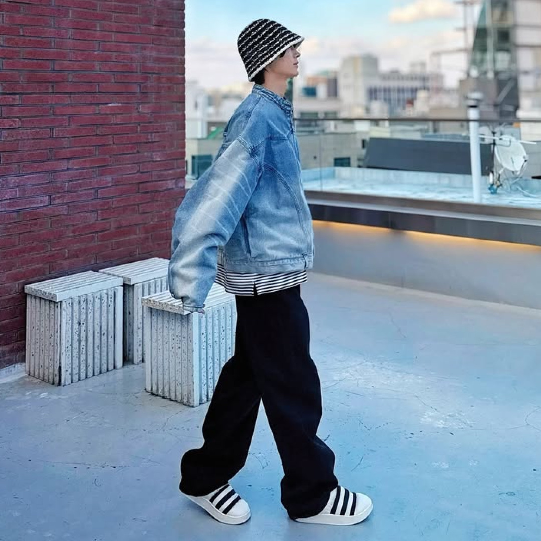 Adidas Puffylette Off White 착용 스타일 - 2