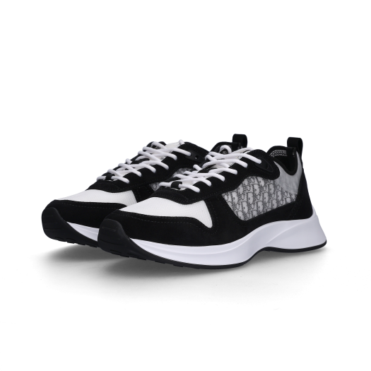 Dior B25 Runner Sneakers Black Suede White Technical Mesh Black Dior Oblique Canvas
