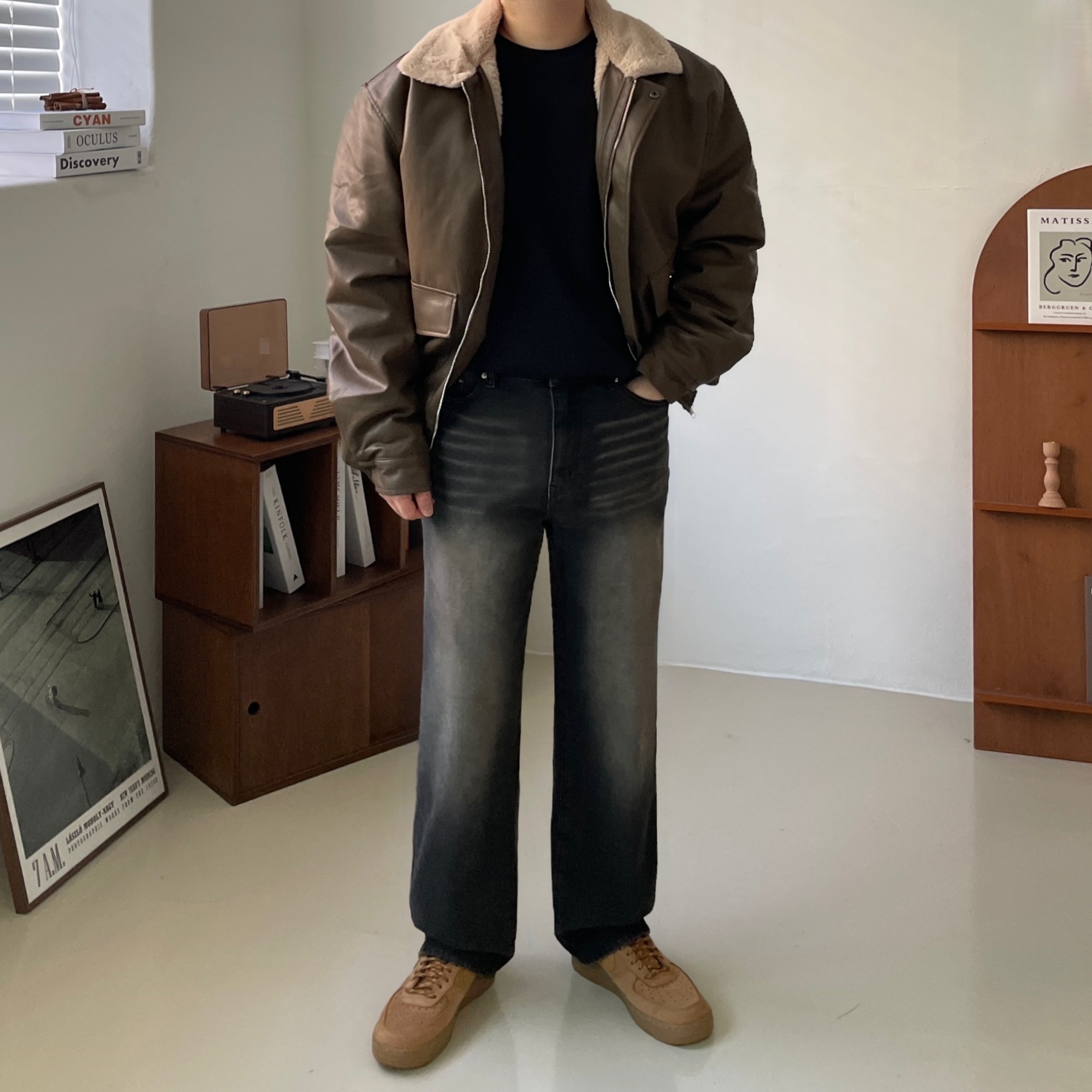 (W) Nike Air Force 1 '07 WB Flax Wheat 착용 스타일 - 4