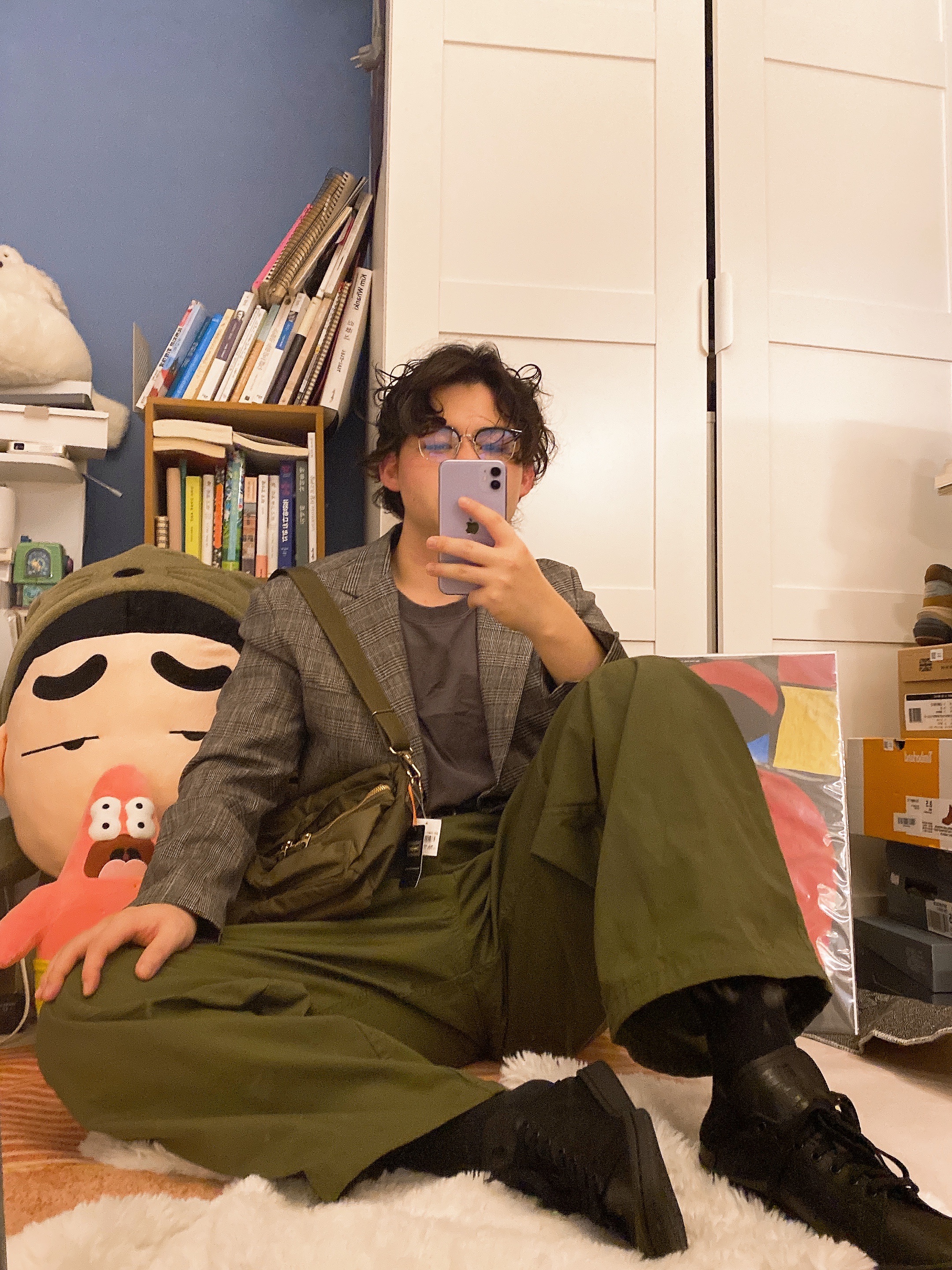 Adidas Stan Smith Decon Core Black, Uniqlo UT x CPFM x SpongeBob Plush Toy Patrick Star 착용 스타일 - 3